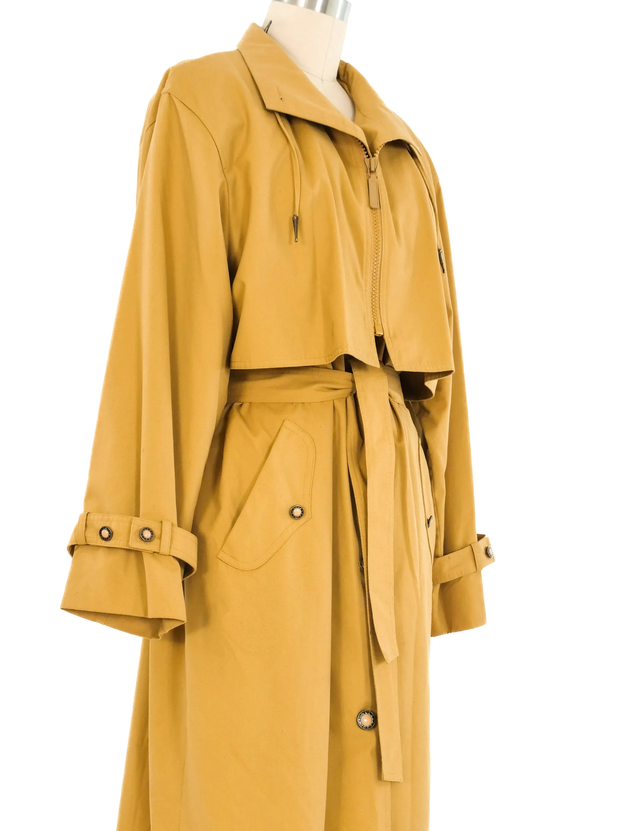 1980s Mustard Trench Coat