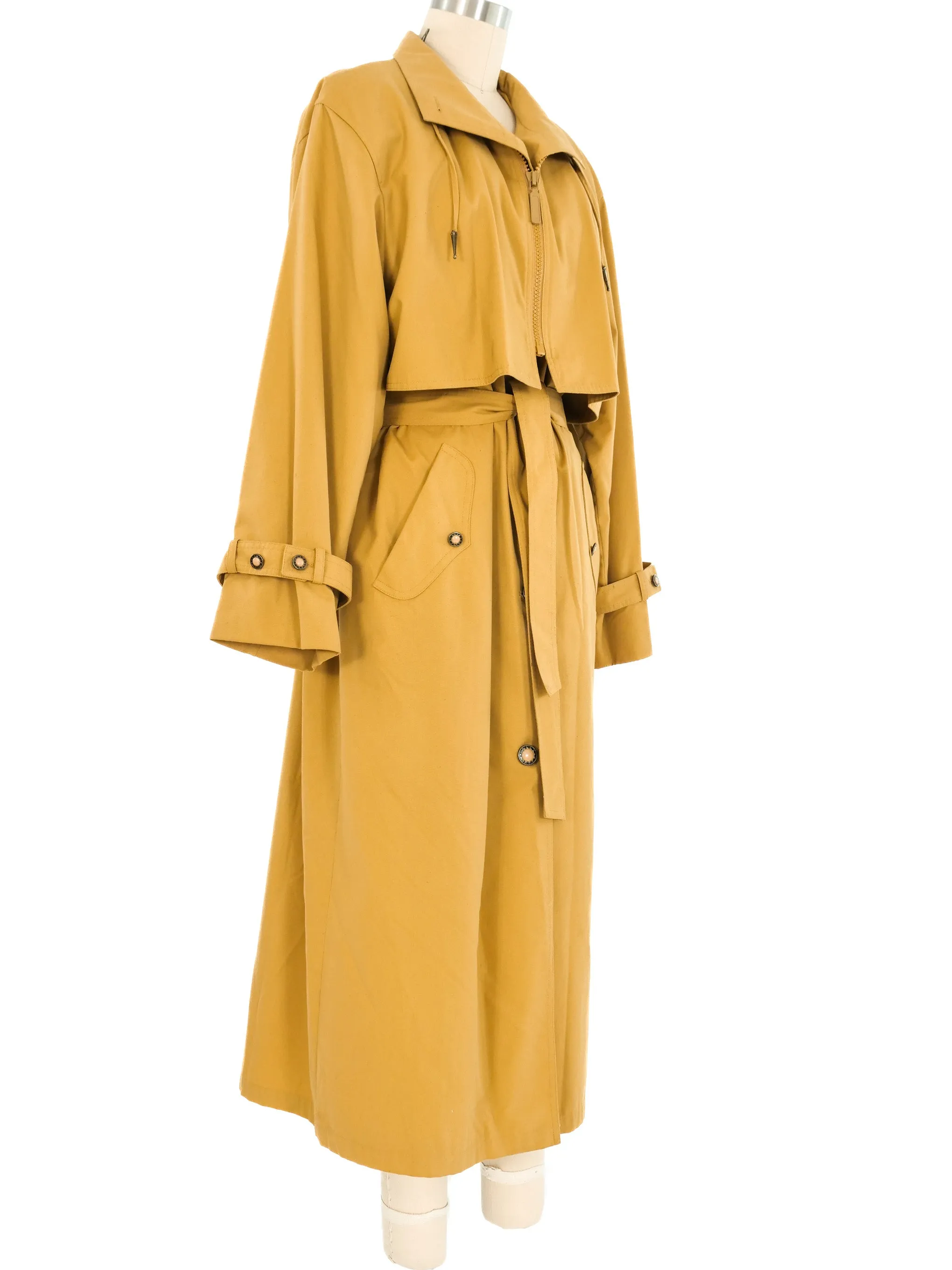 1980s Mustard Trench Coat