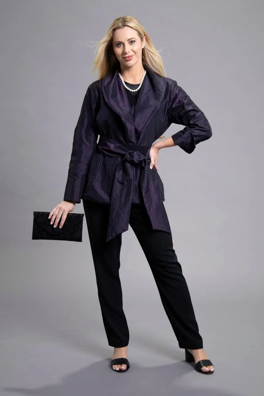 28" Metallic Wrap Jacket with Belt