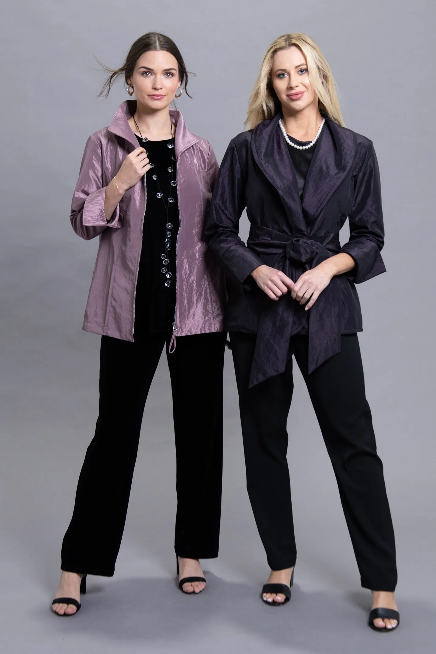28" Metallic Wrap Jacket with Belt