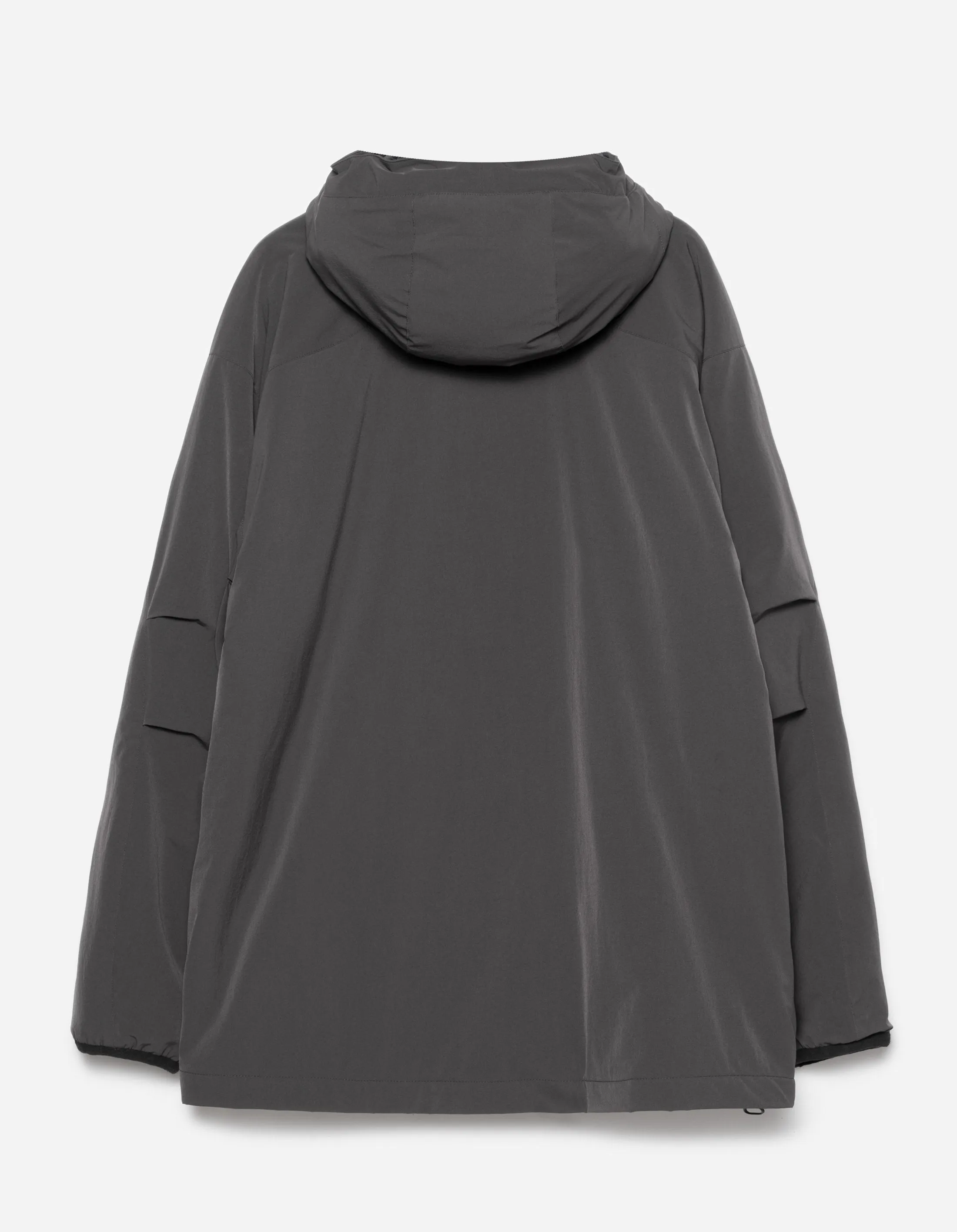 6023 Oversized Asym Padded Hoody Charcoal