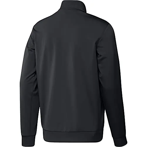 adidas Men's Essentials Warm-Up 3-Stripes Track Top, Dark Grey Heather/Black, Medium