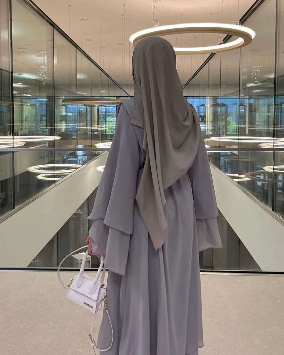 Aisha Abaya with Hijab - Silver