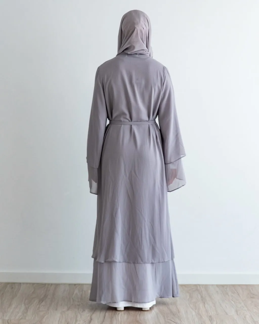 Aisha Abaya with Hijab - Silver