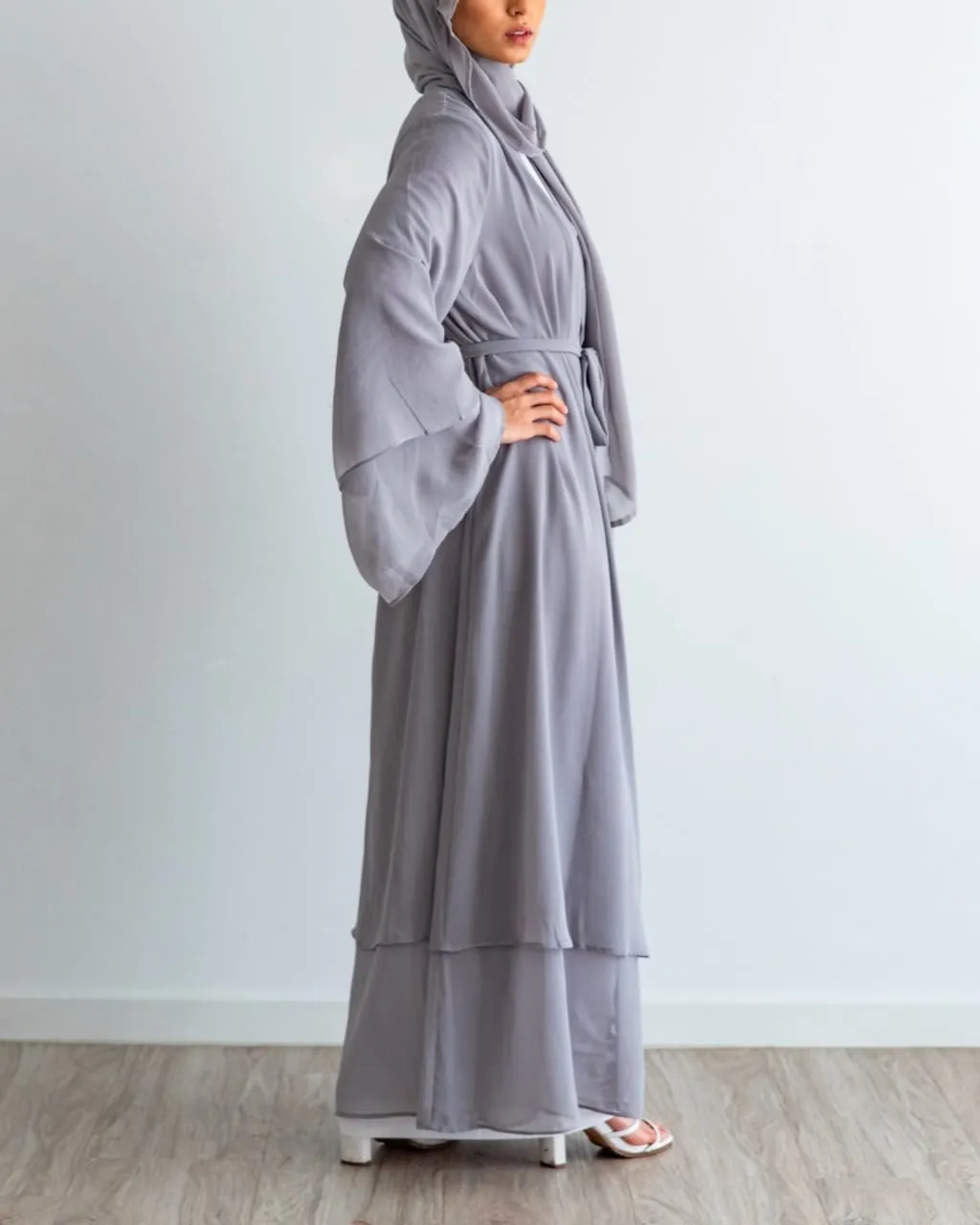 Aisha Abaya with Hijab - Silver