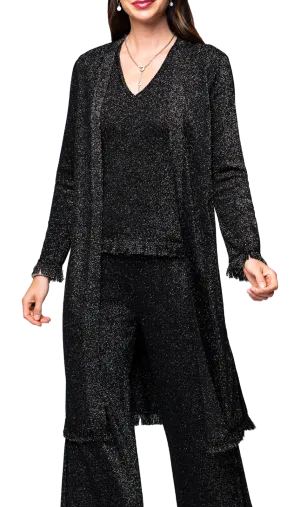 Ali Shimmery Duster / Coat ; Black Shimmer