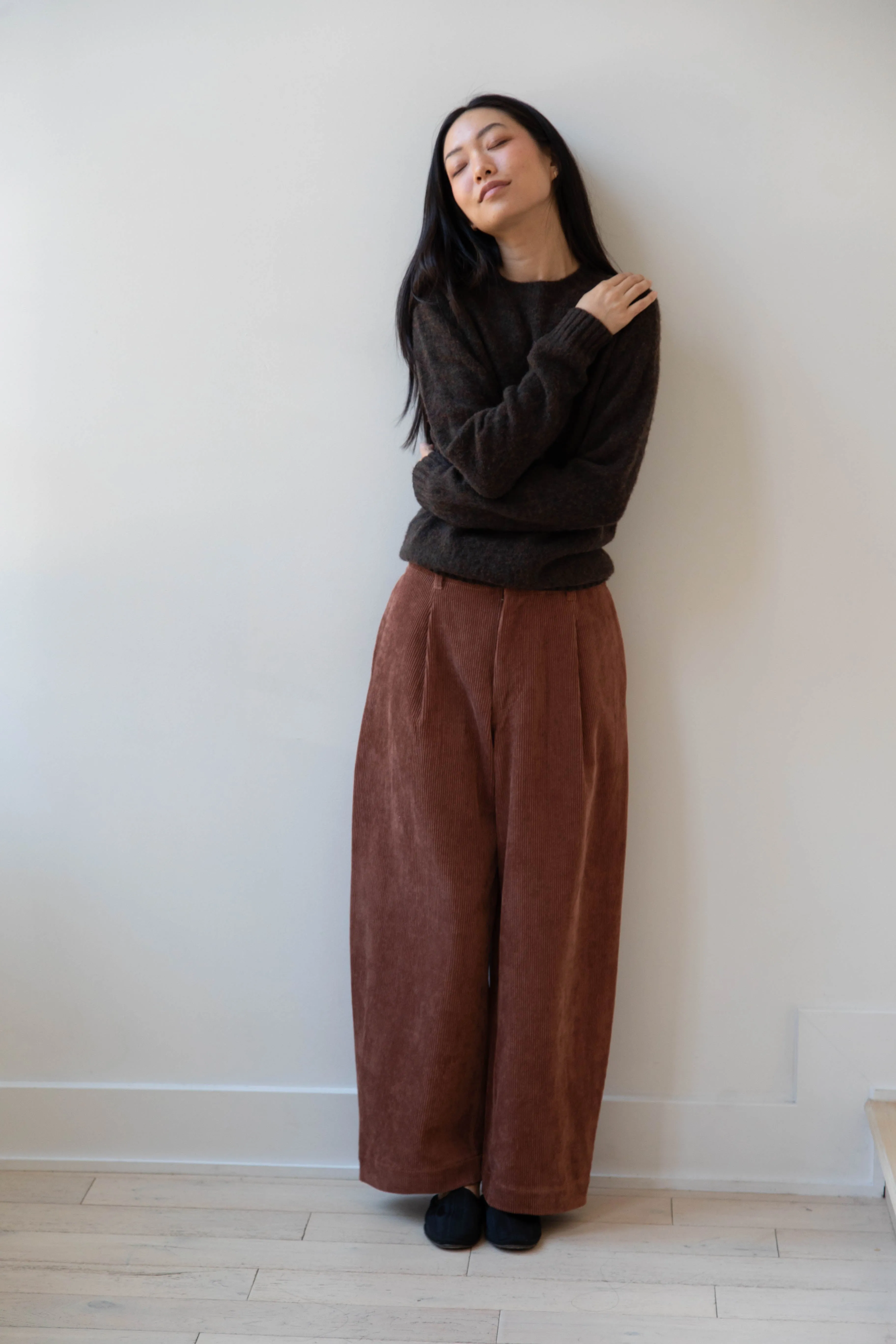 Aseedonclöud | HW Wide Corduroy Trousers in Brick