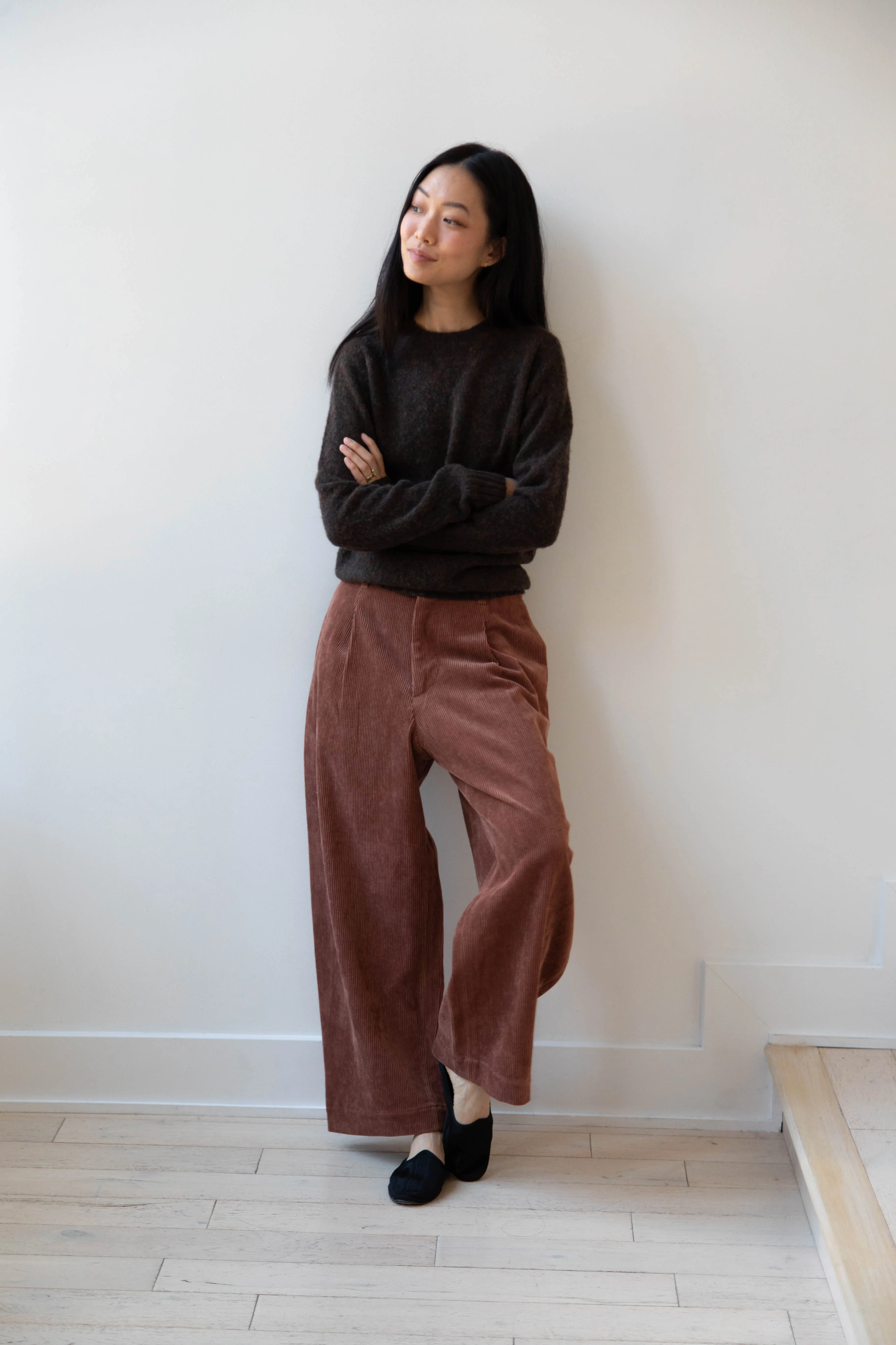 Aseedonclöud | HW Wide Corduroy Trousers in Brick