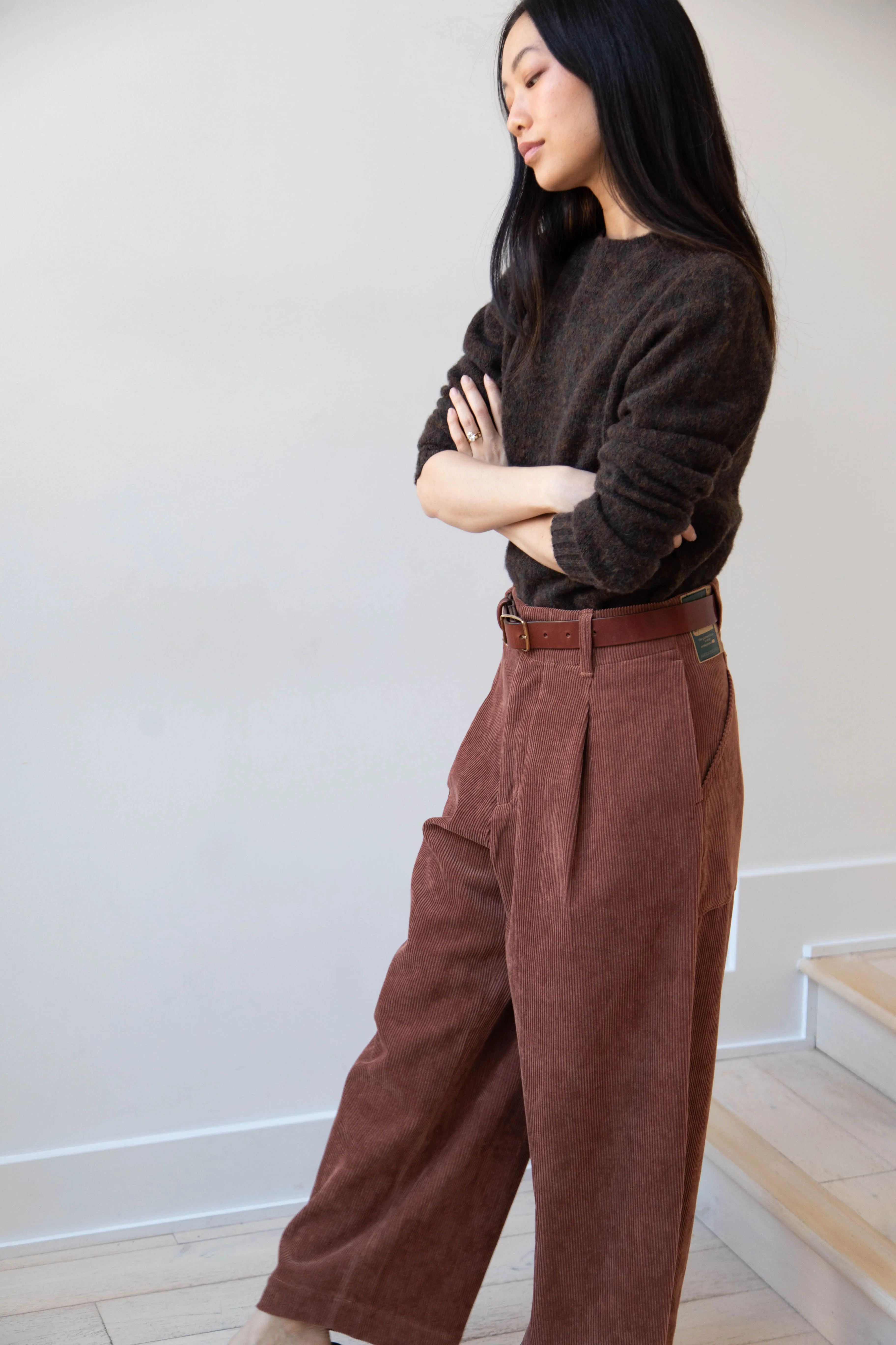Aseedonclöud | HW Wide Corduroy Trousers in Brick