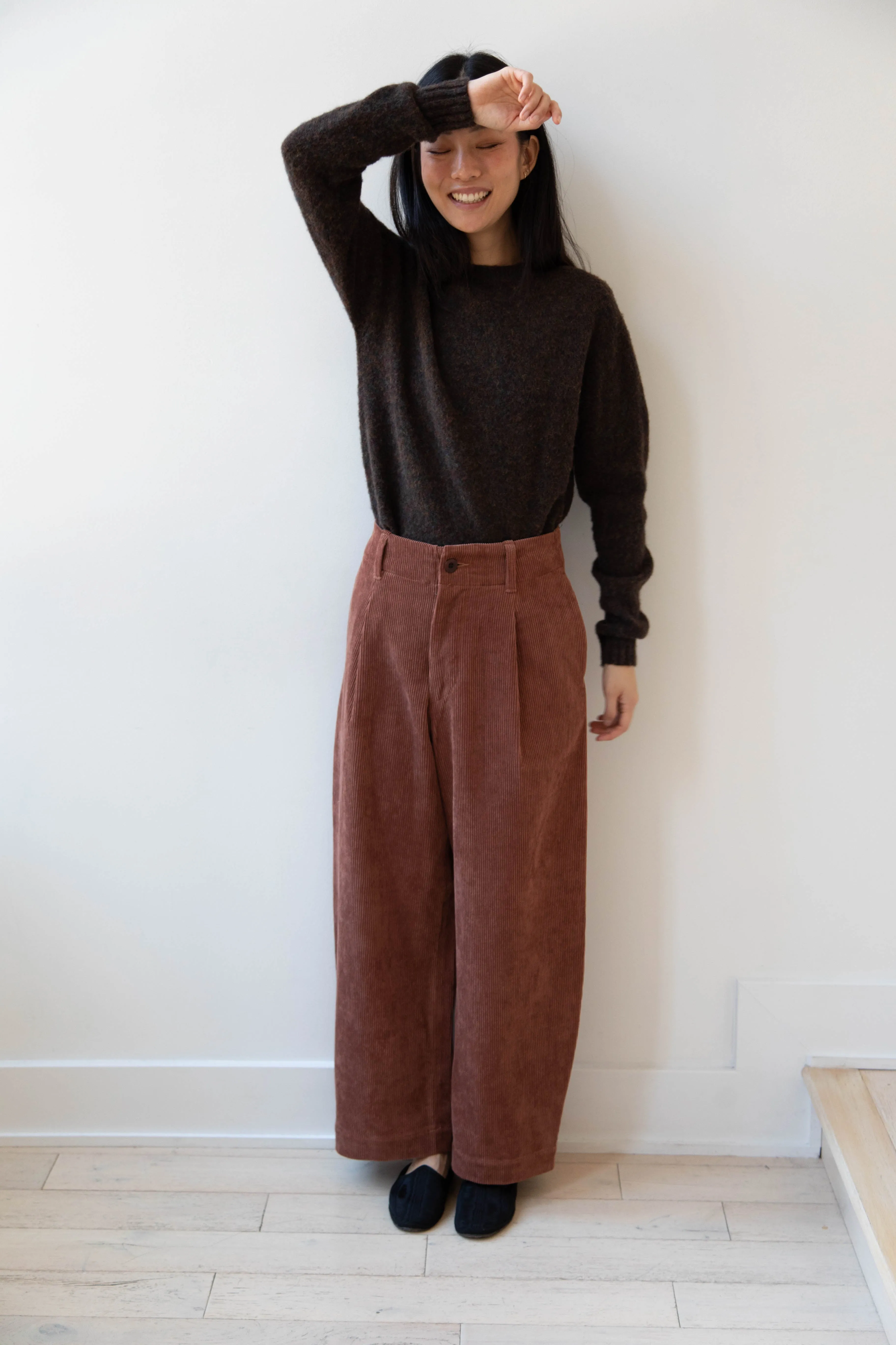 Aseedonclöud | HW Wide Corduroy Trousers in Brick