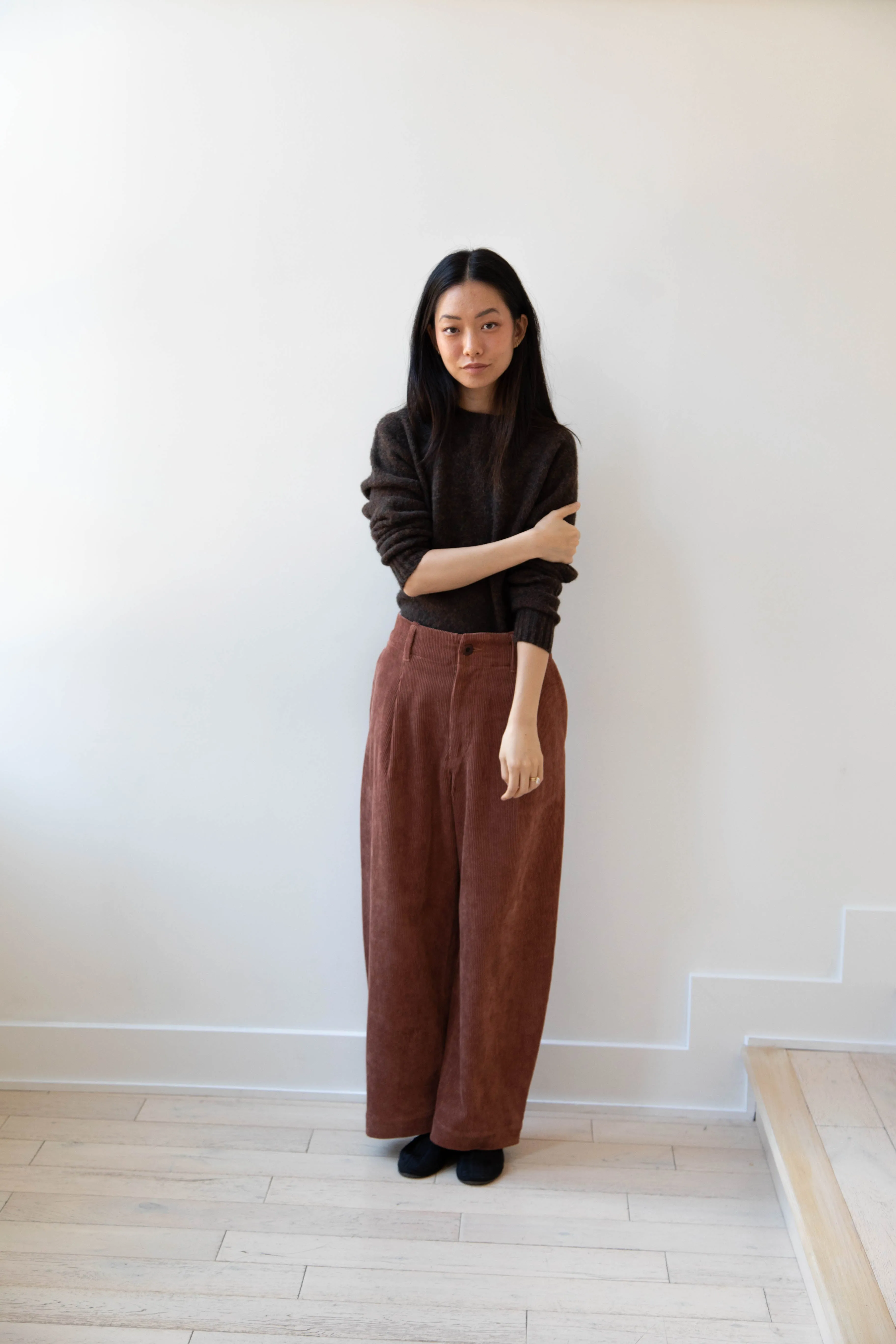 Aseedonclöud | HW Wide Corduroy Trousers in Brick