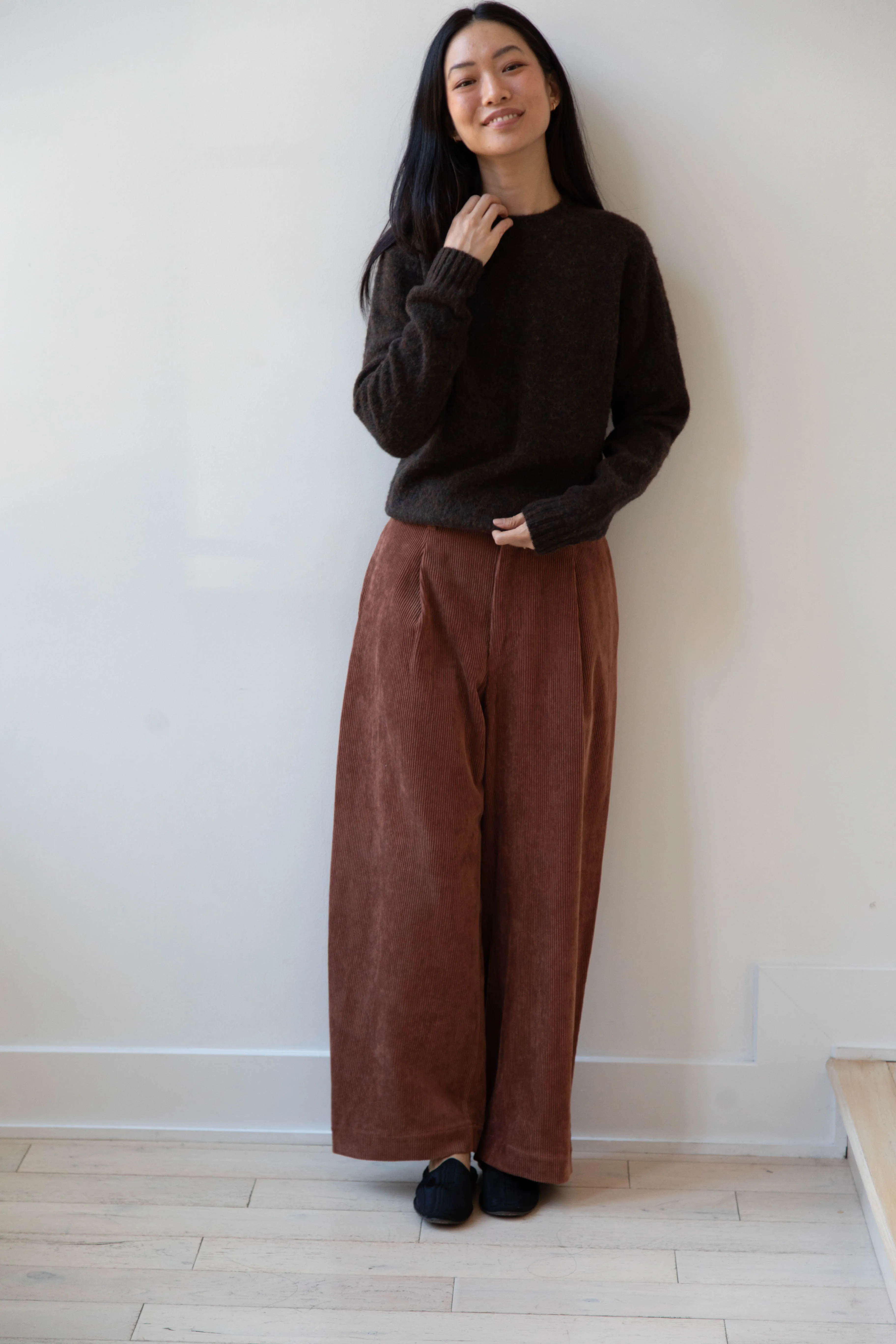 Aseedonclöud | HW Wide Corduroy Trousers in Brick