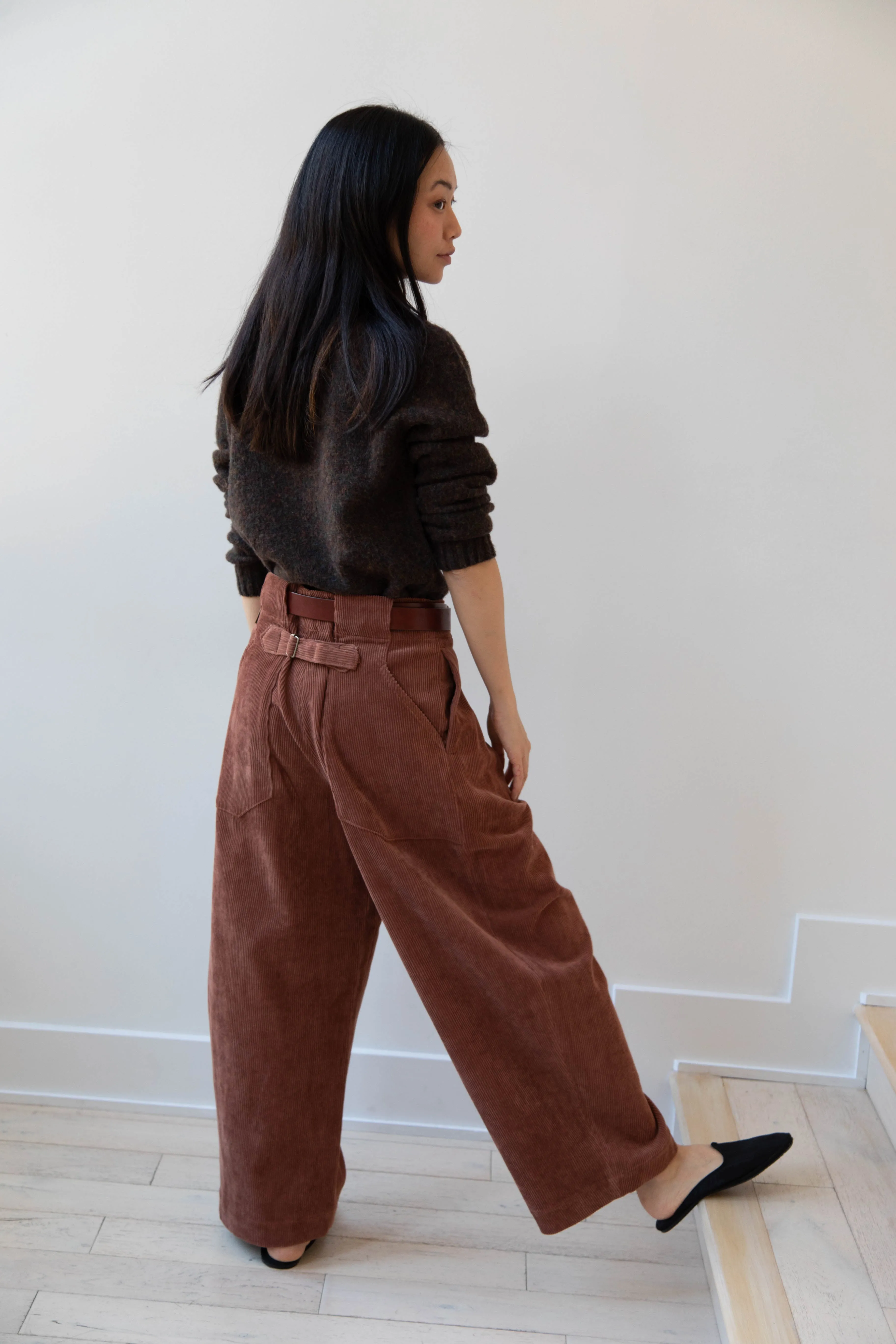 Aseedonclöud | HW Wide Corduroy Trousers in Brick