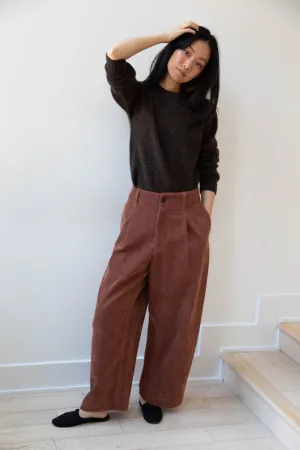 Aseedonclöud | HW Wide Corduroy Trousers in Brick