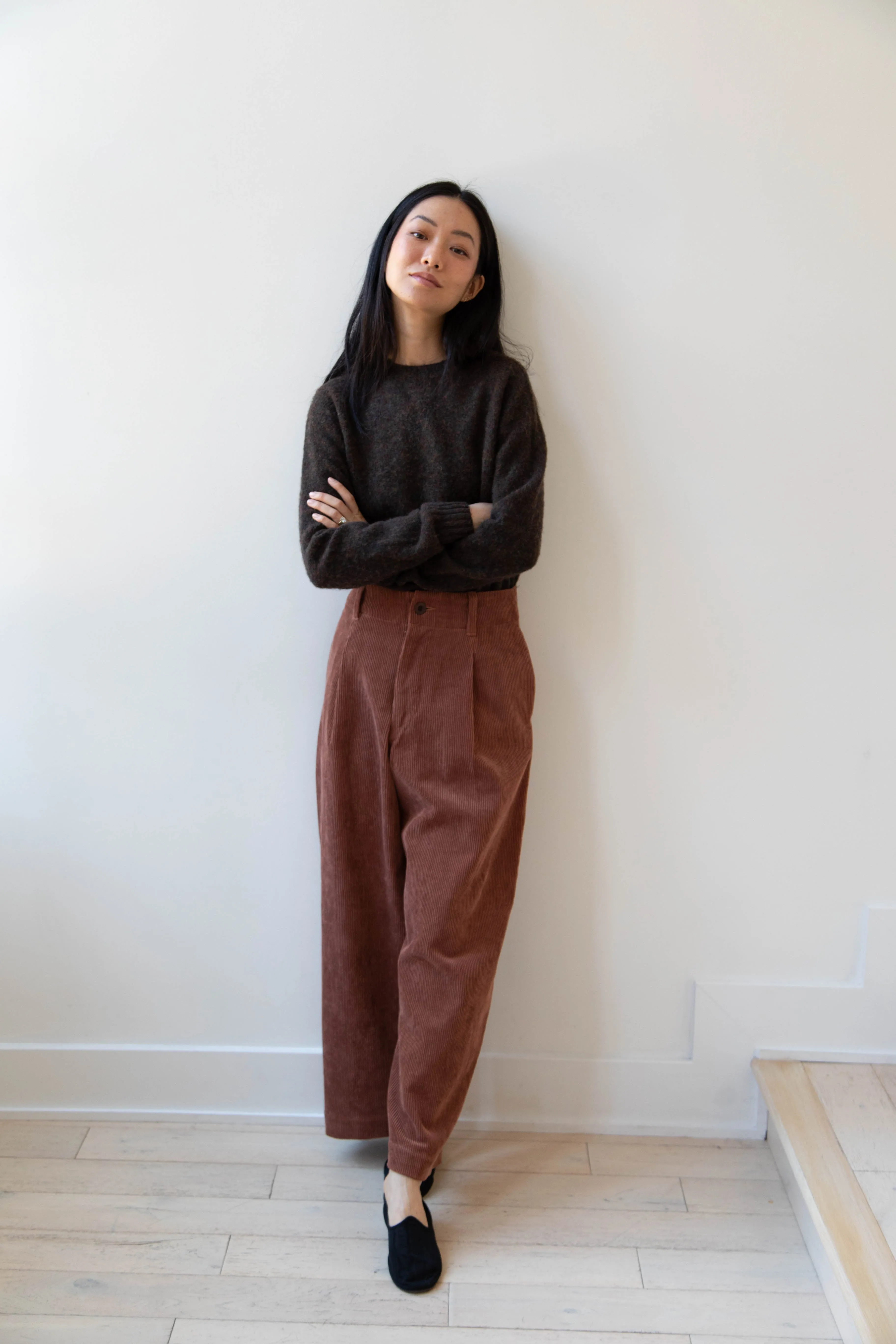 Aseedonclöud | HW Wide Corduroy Trousers in Brick