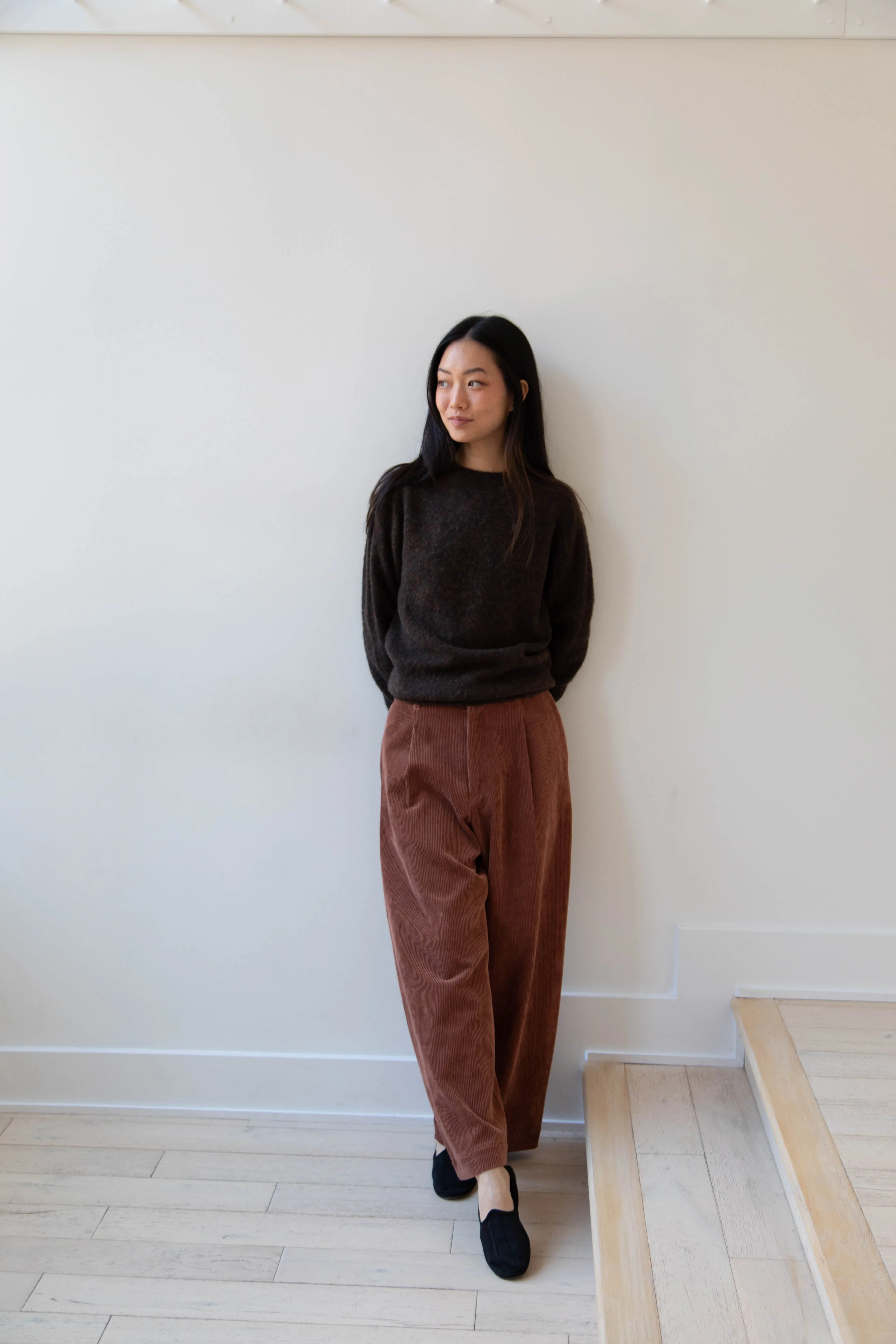 Aseedonclöud | HW Wide Corduroy Trousers in Brick