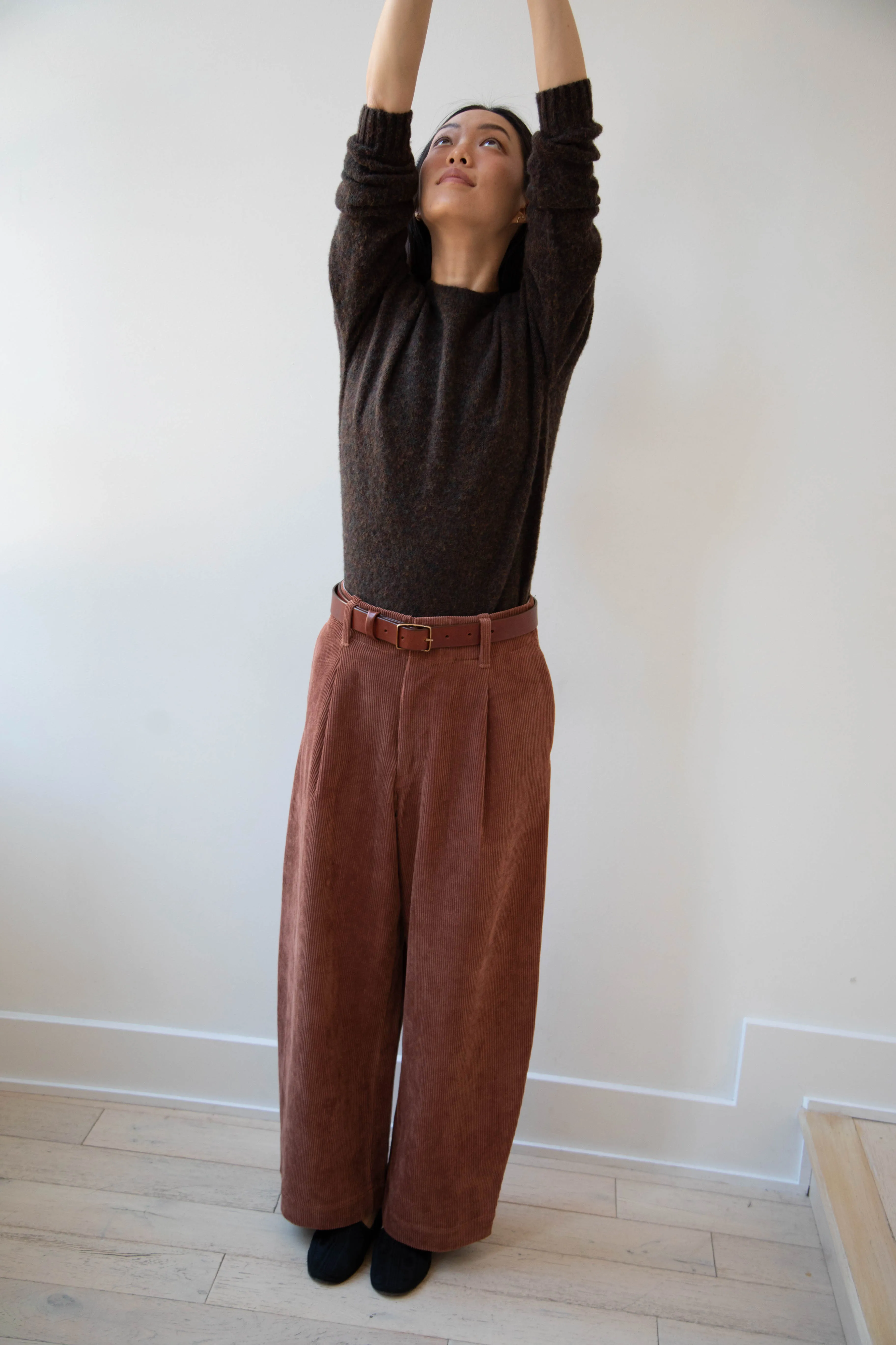 Aseedonclöud | HW Wide Corduroy Trousers in Brick