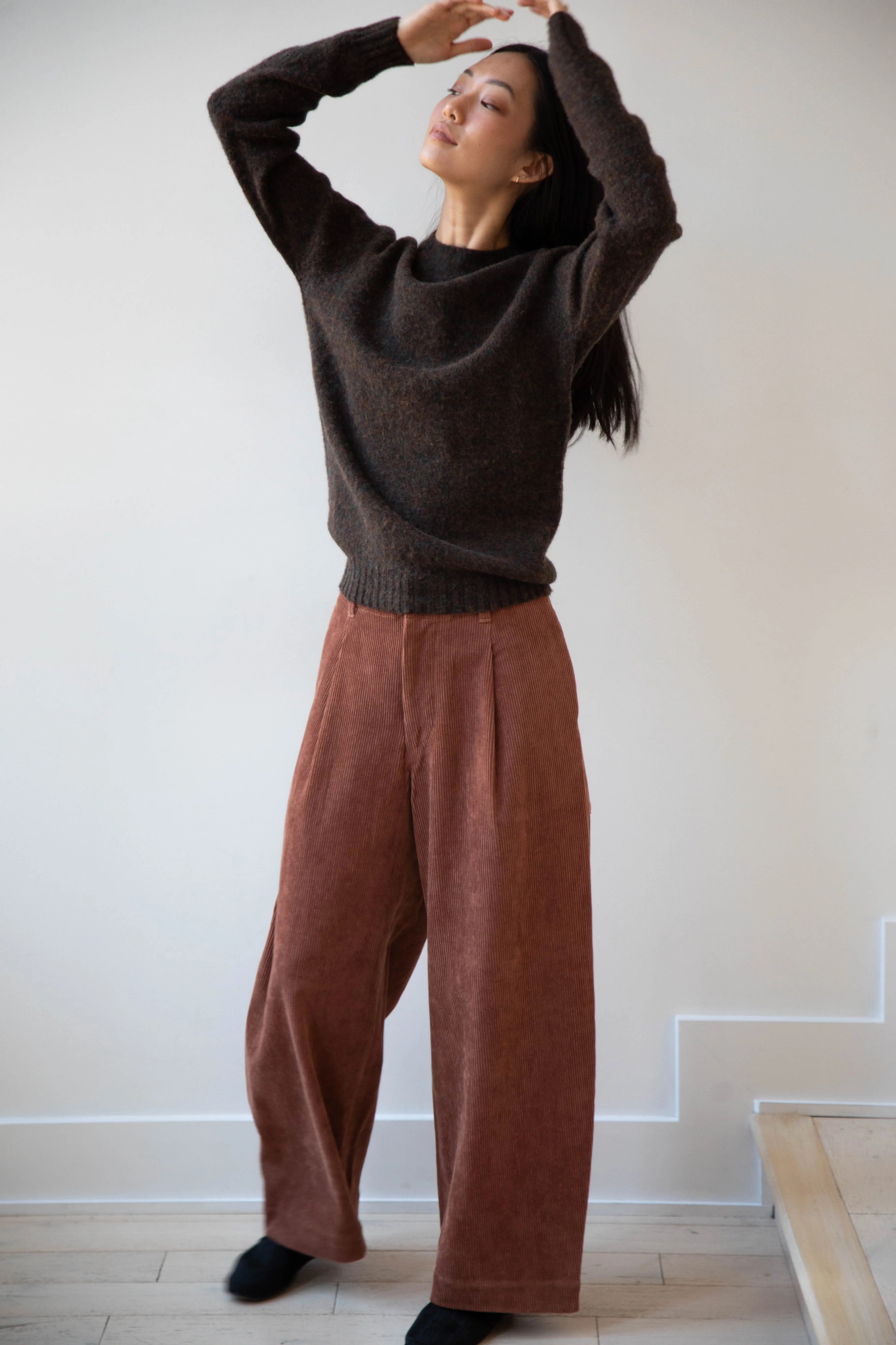 Aseedonclöud | HW Wide Corduroy Trousers in Brick