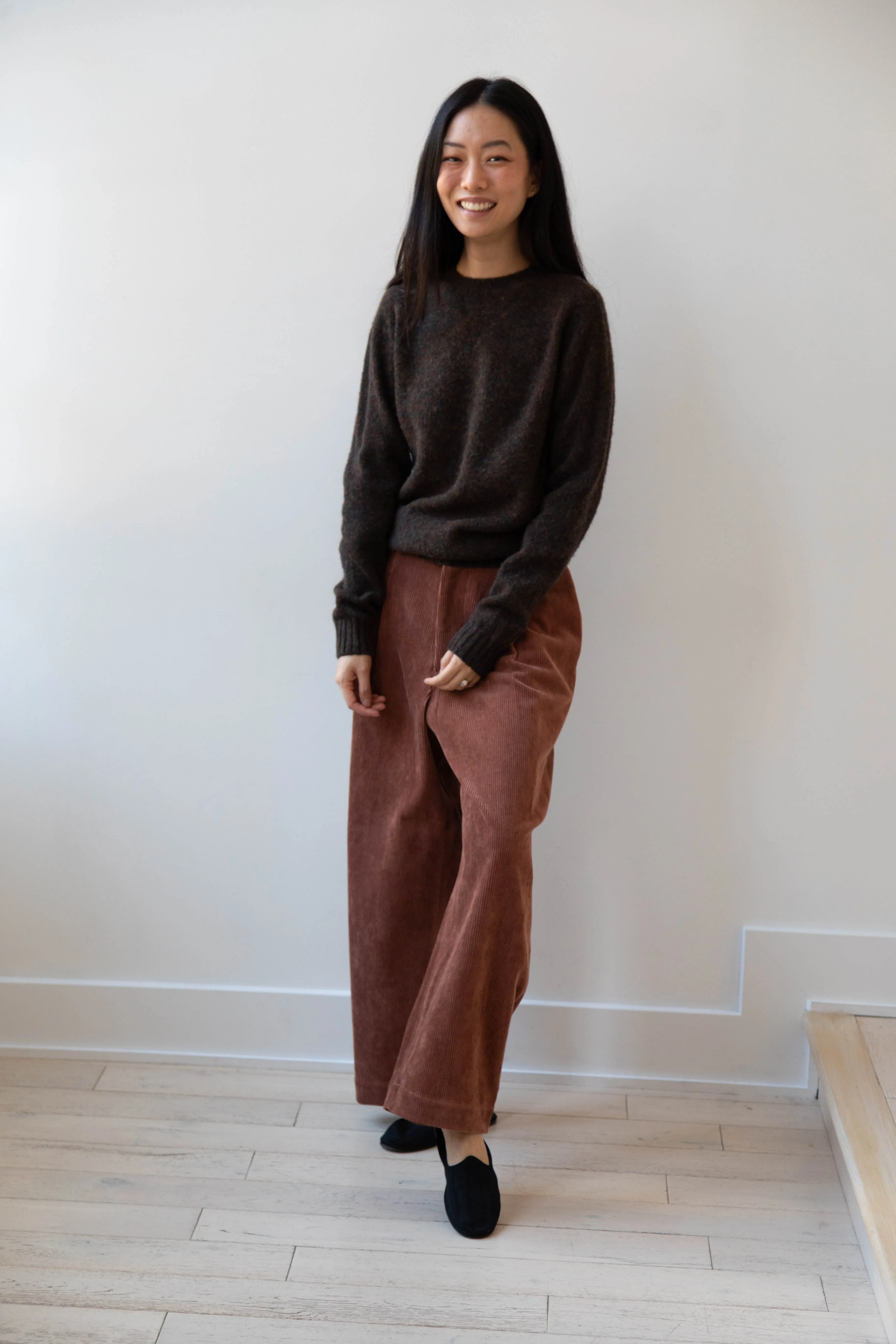 Aseedonclöud | HW Wide Corduroy Trousers in Brick