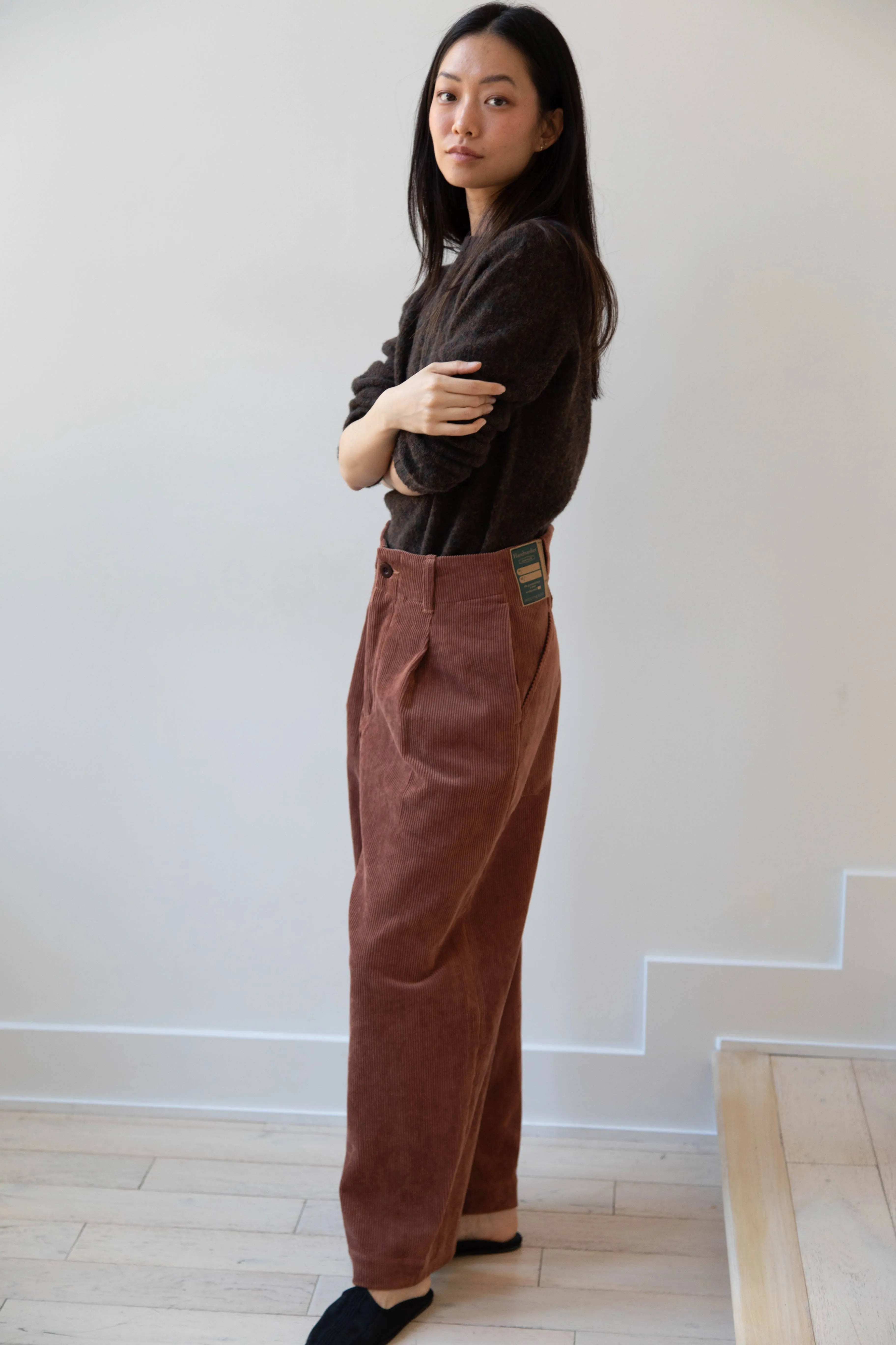 Aseedonclöud | HW Wide Corduroy Trousers in Brick