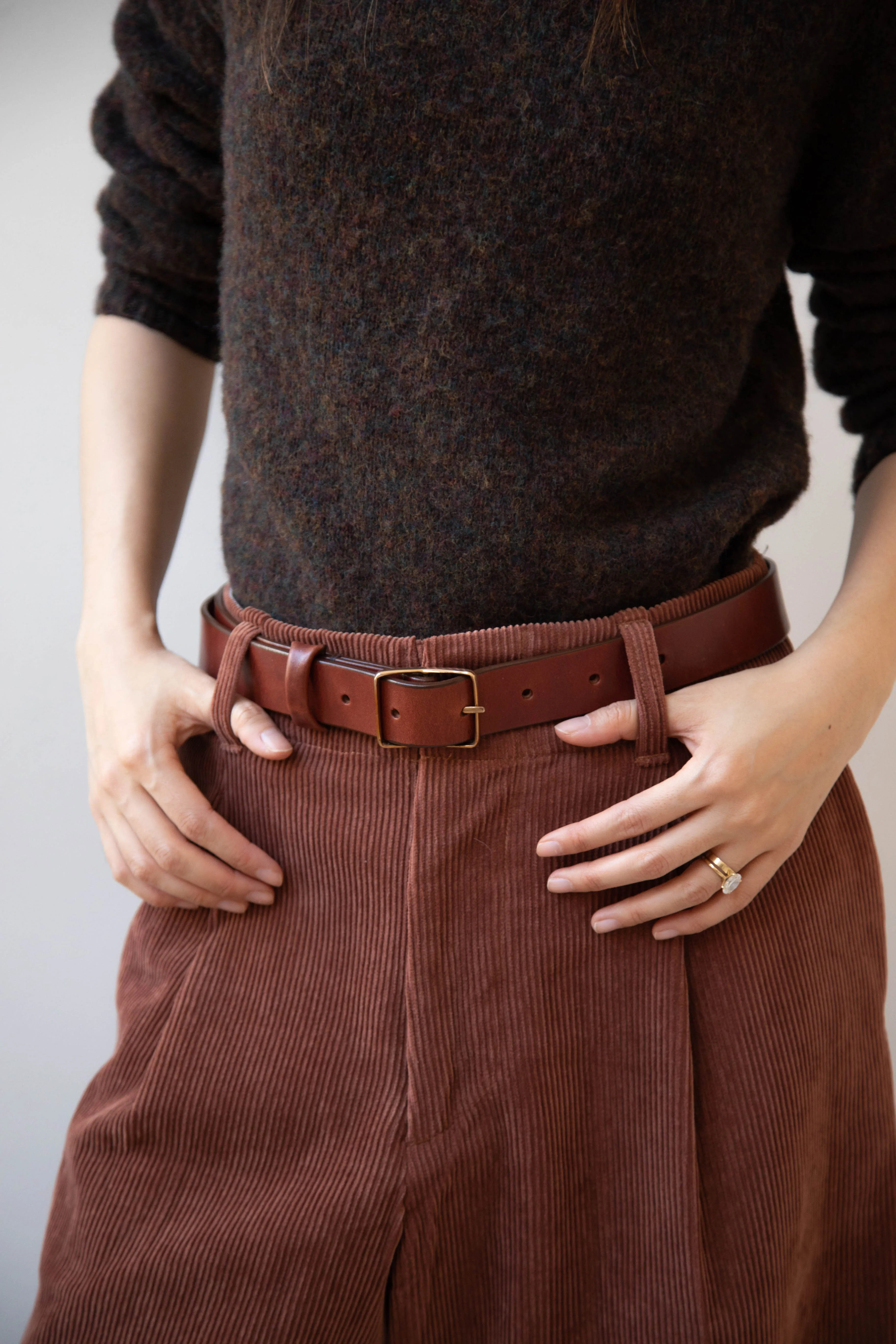 Aseedonclöud | HW Wide Corduroy Trousers in Brick
