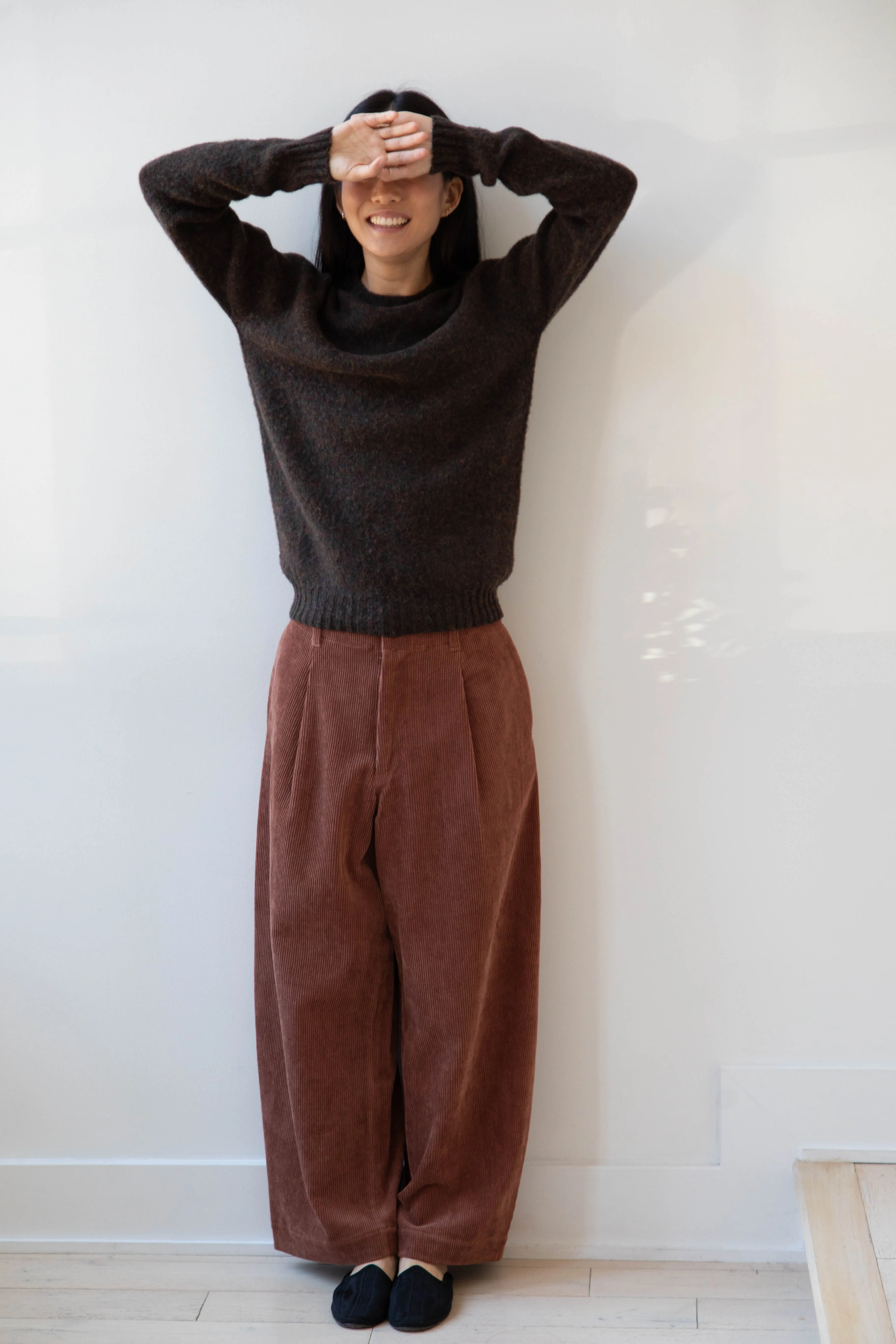 Aseedonclöud | HW Wide Corduroy Trousers in Brick