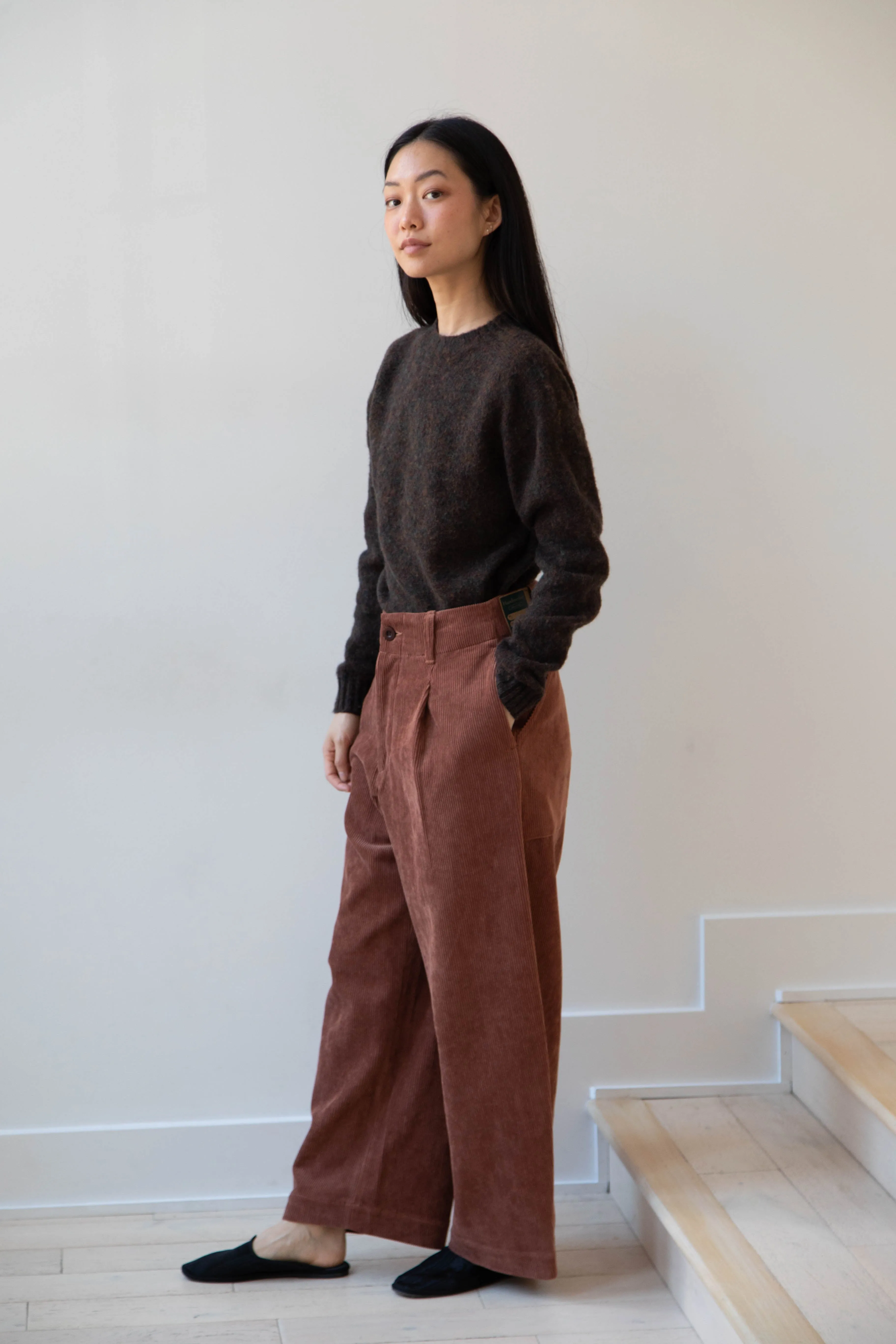 Aseedonclöud | HW Wide Corduroy Trousers in Brick