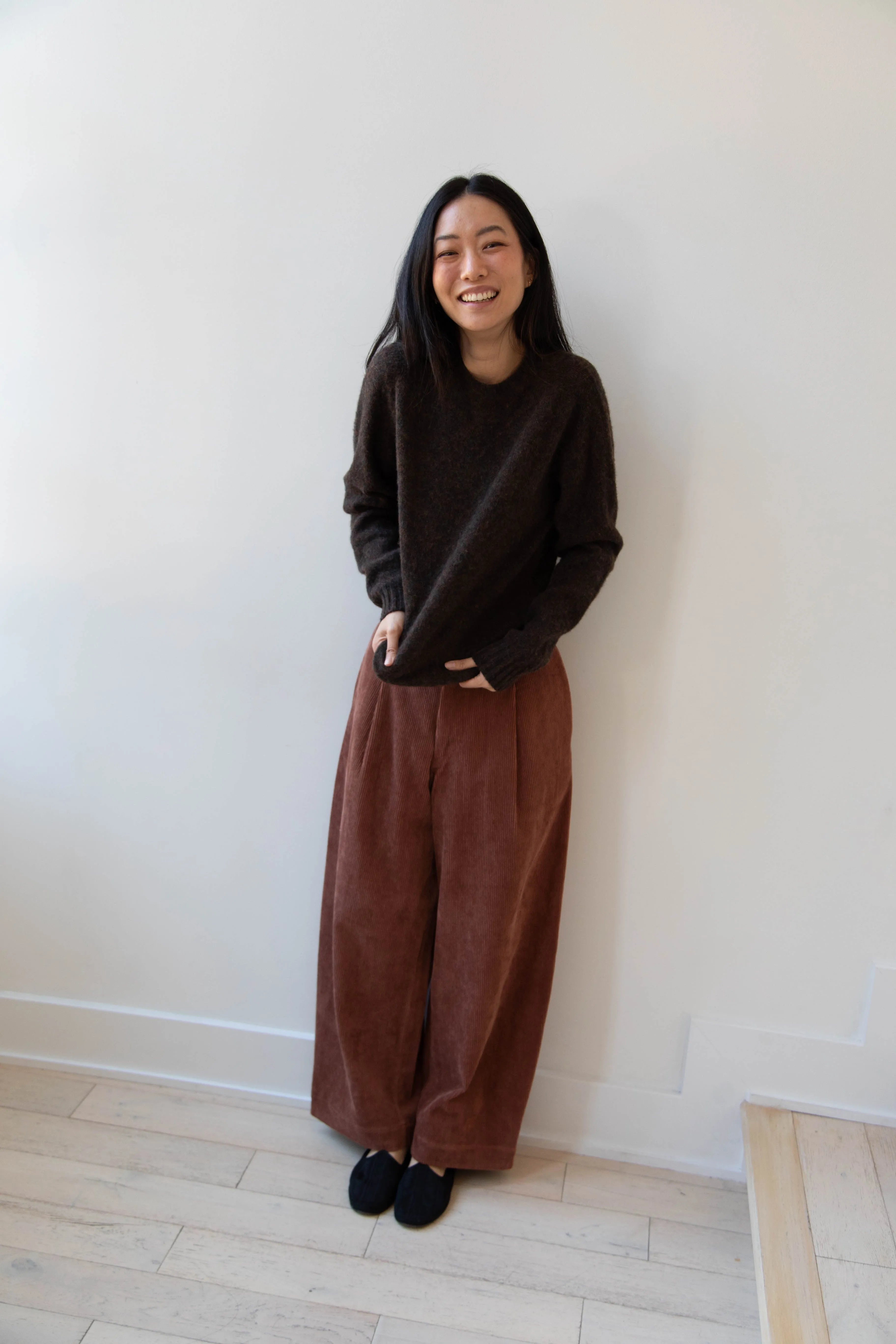 Aseedonclöud | HW Wide Corduroy Trousers in Brick