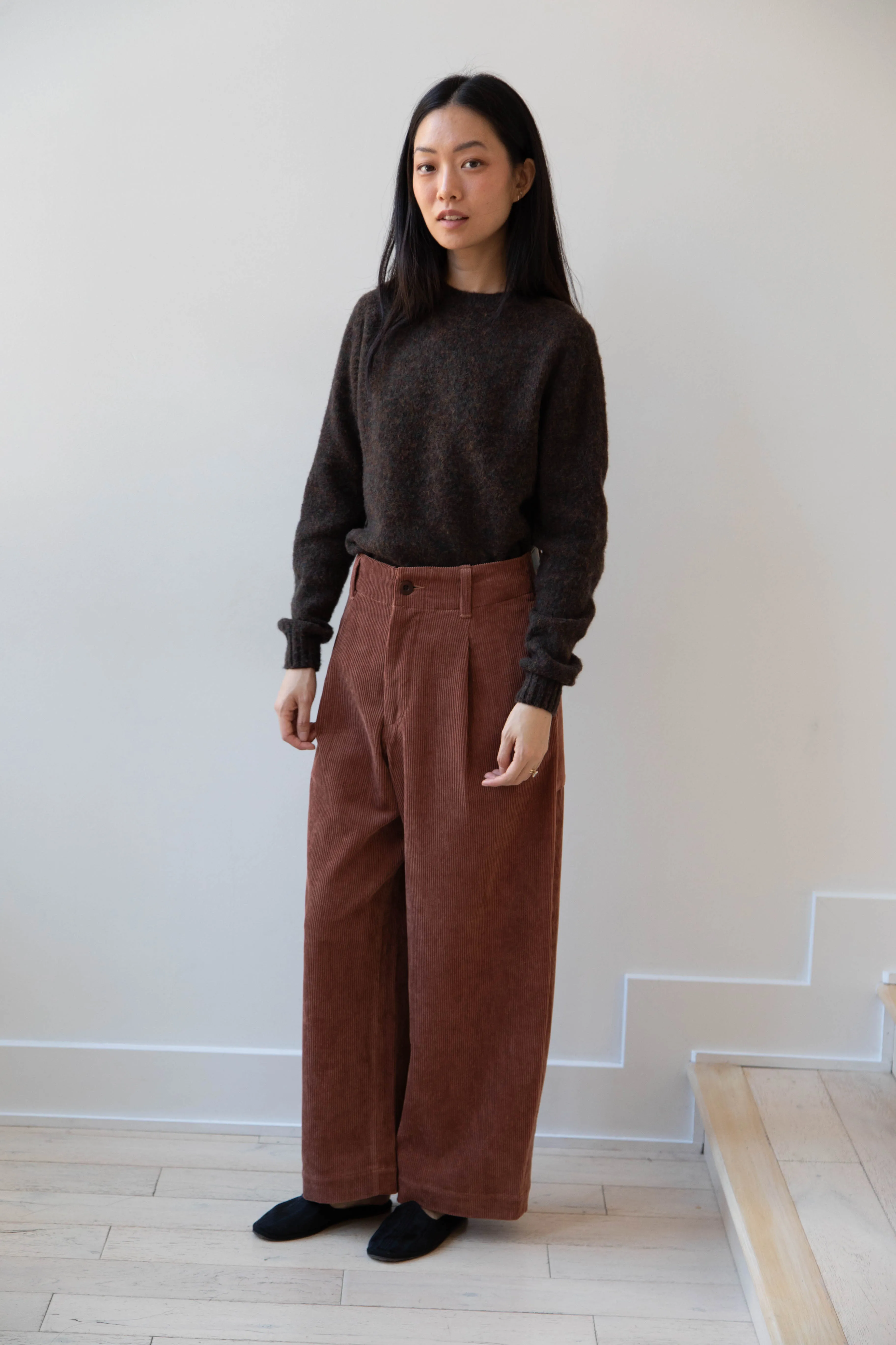 Aseedonclöud | HW Wide Corduroy Trousers in Brick