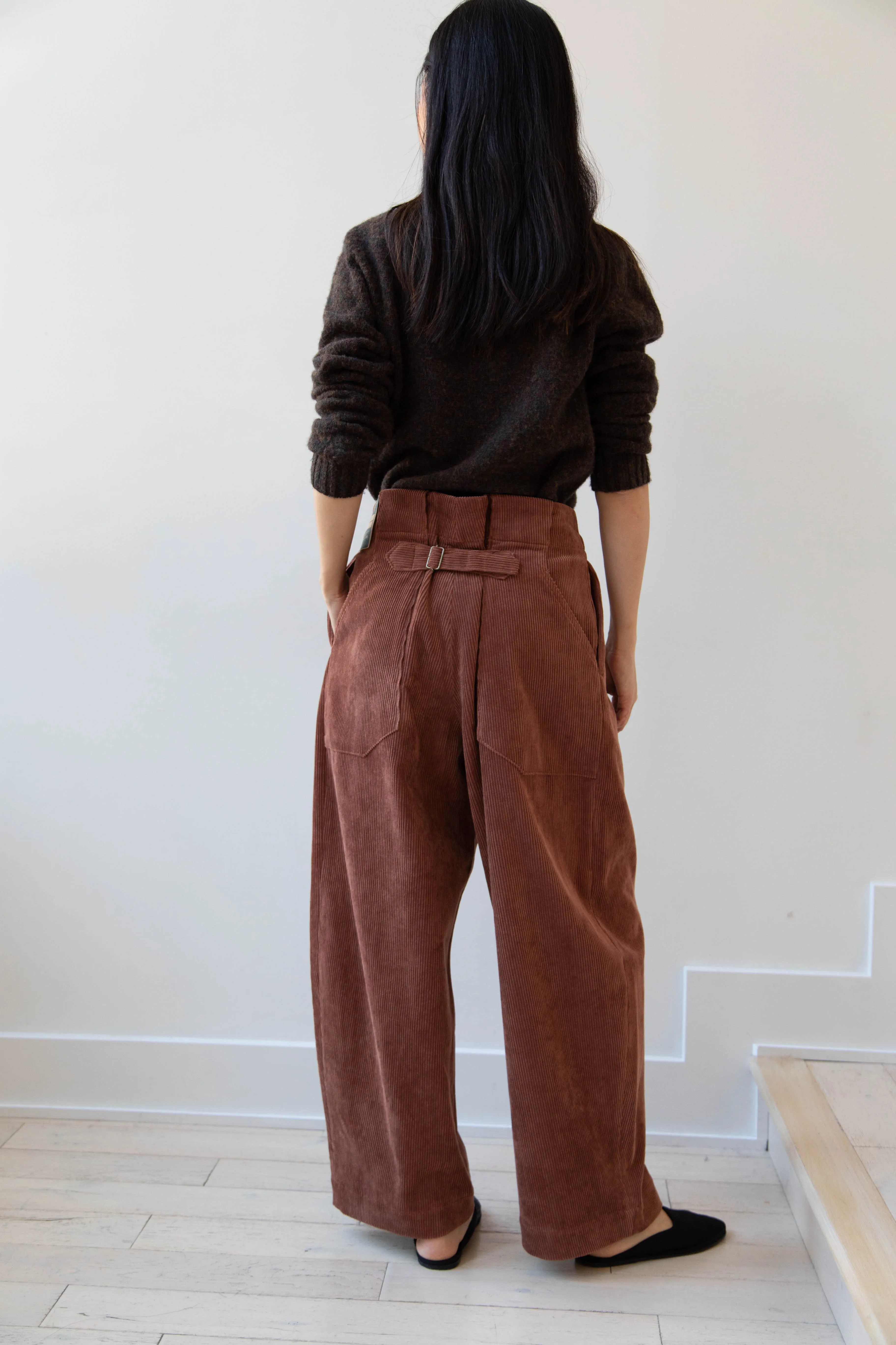 Aseedonclöud | HW Wide Corduroy Trousers in Brick