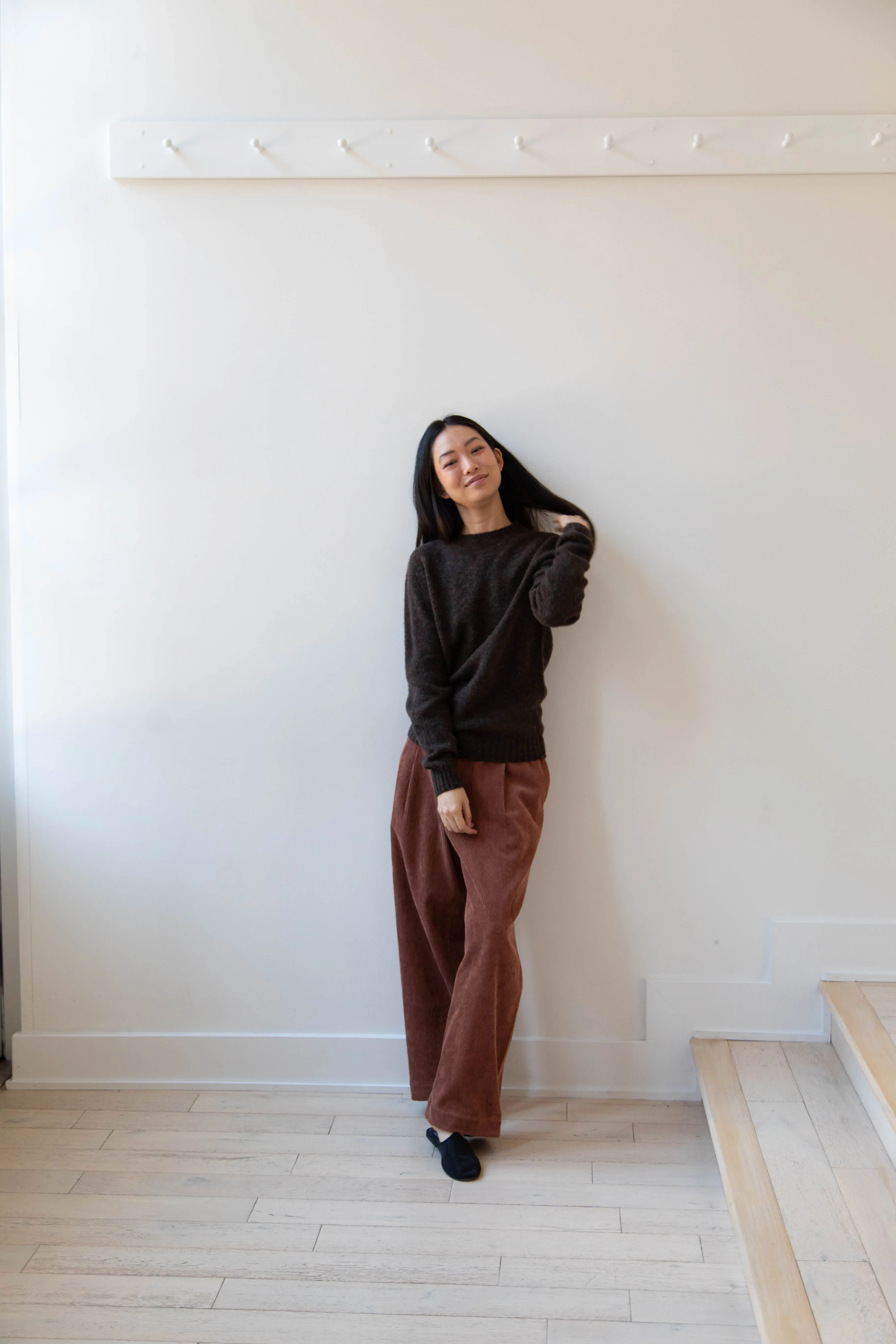 Aseedonclöud | HW Wide Corduroy Trousers in Brick