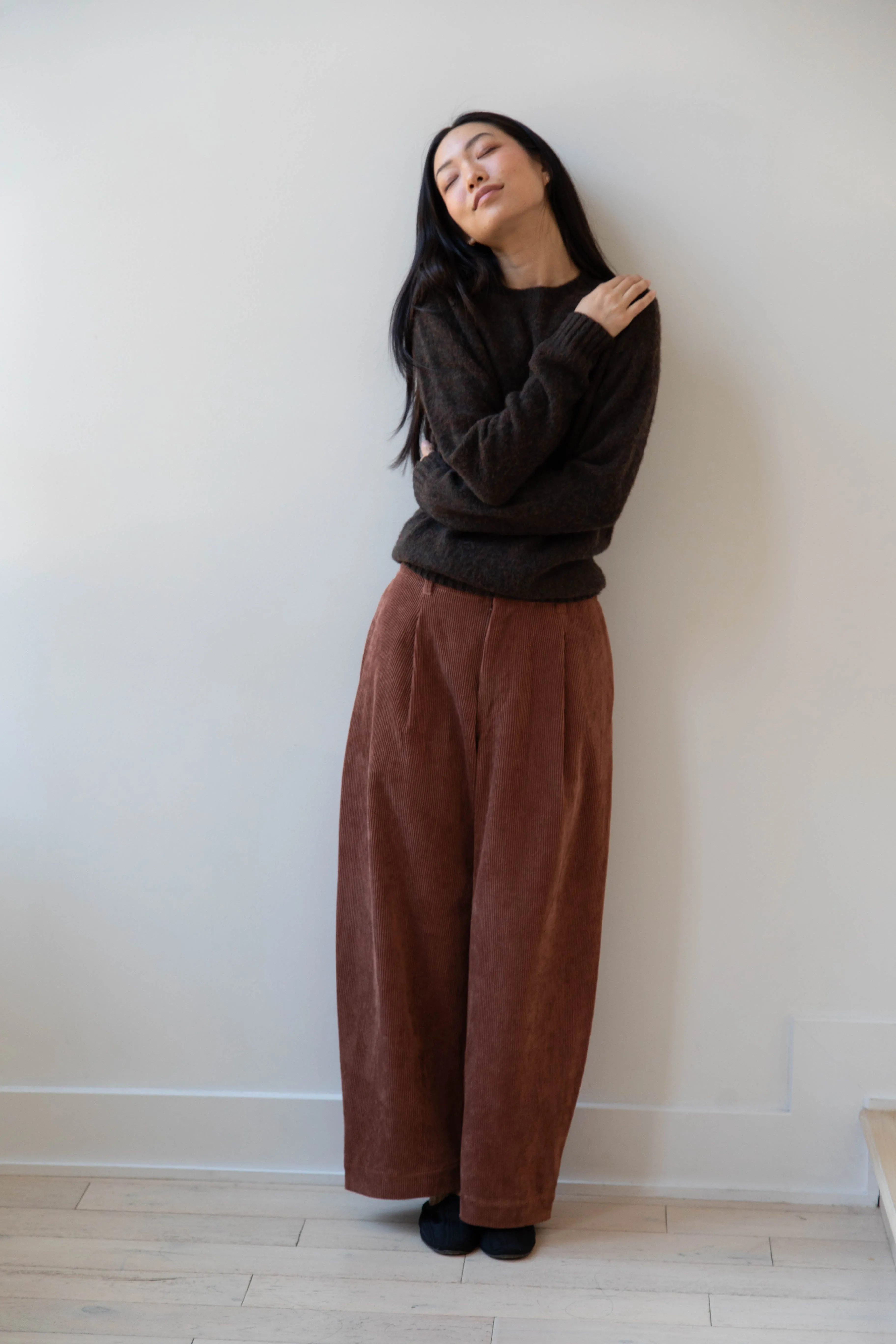 Aseedonclöud | HW Wide Corduroy Trousers in Brick