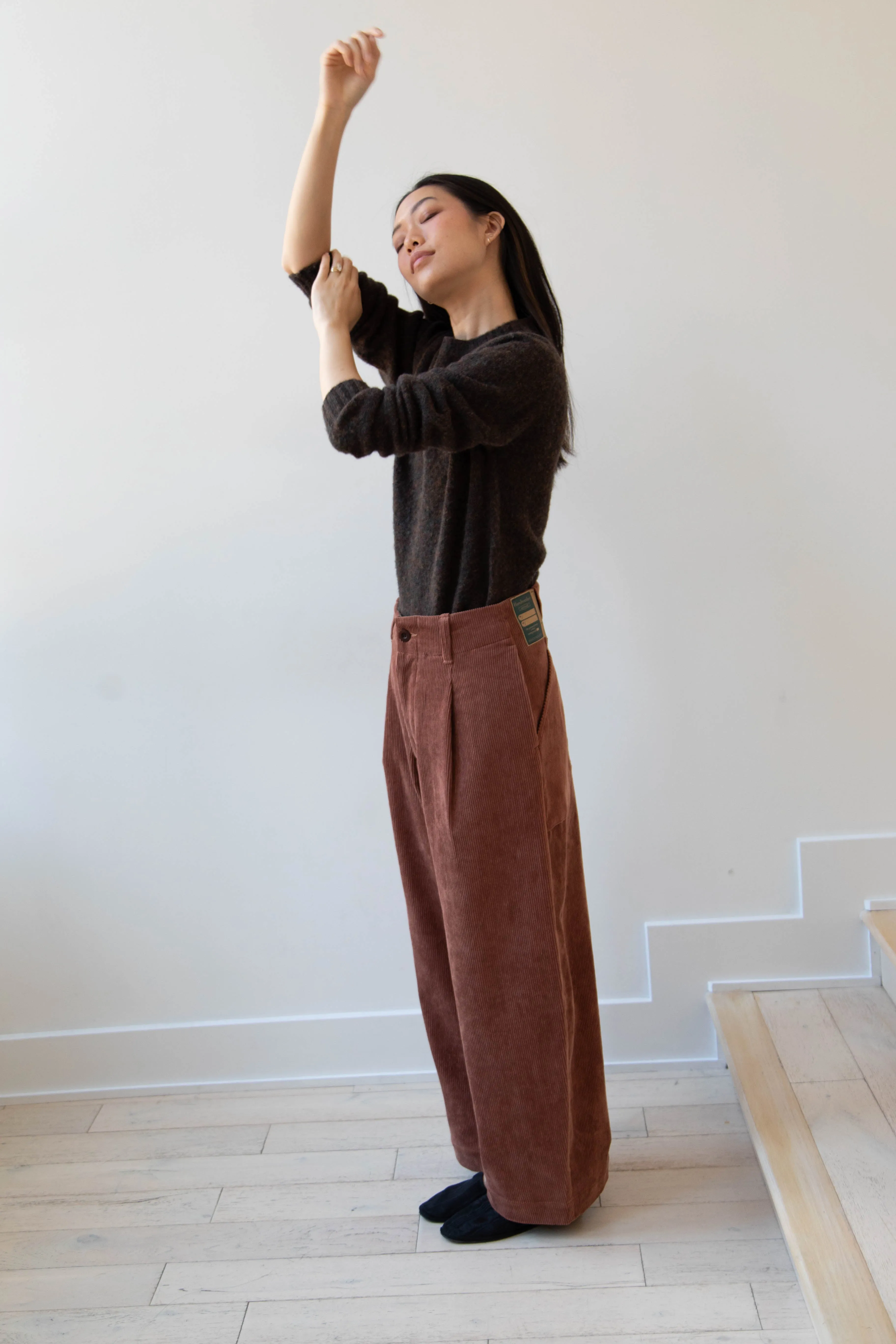 Aseedonclöud | HW Wide Corduroy Trousers in Brick