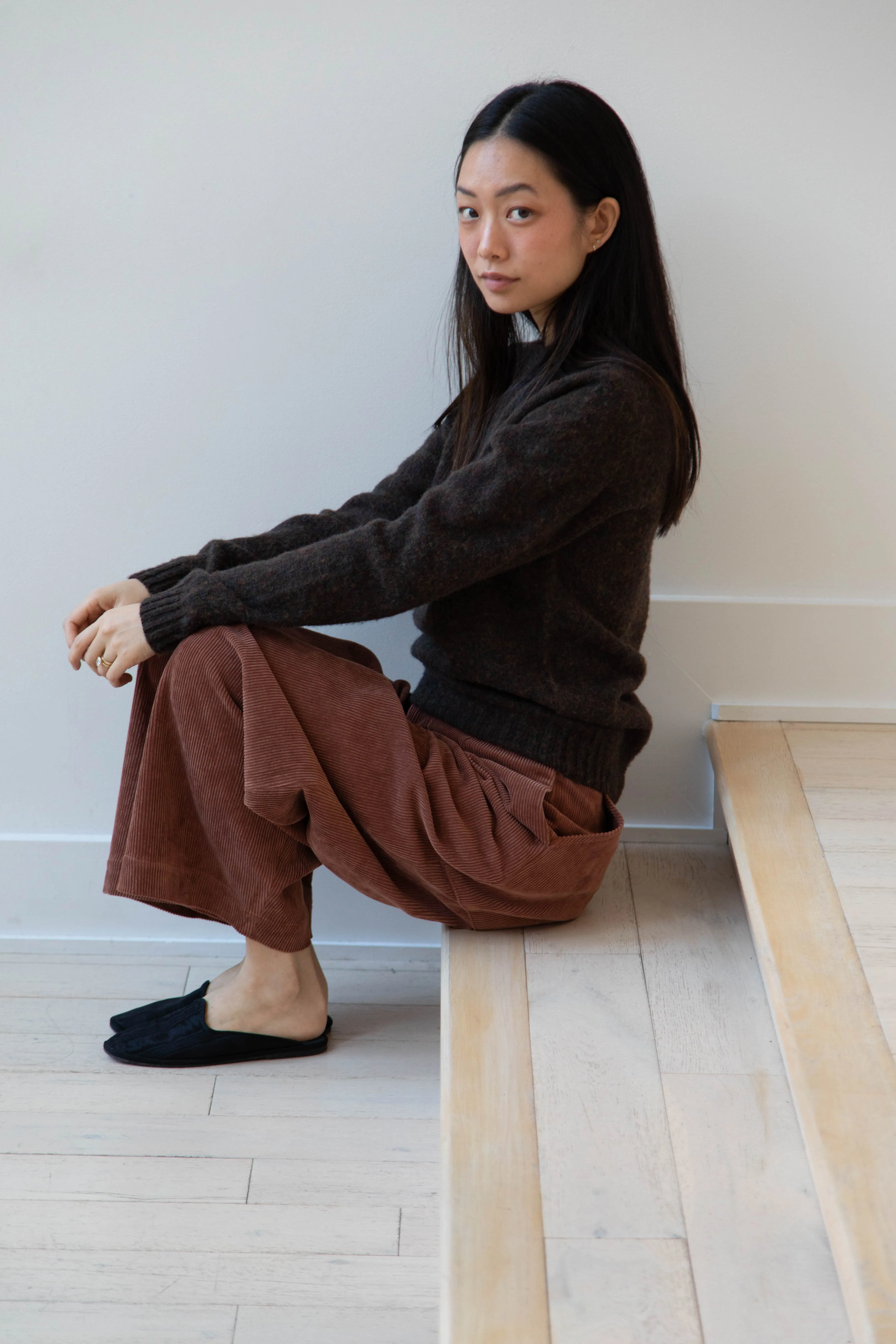 Aseedonclöud | HW Wide Corduroy Trousers in Brick
