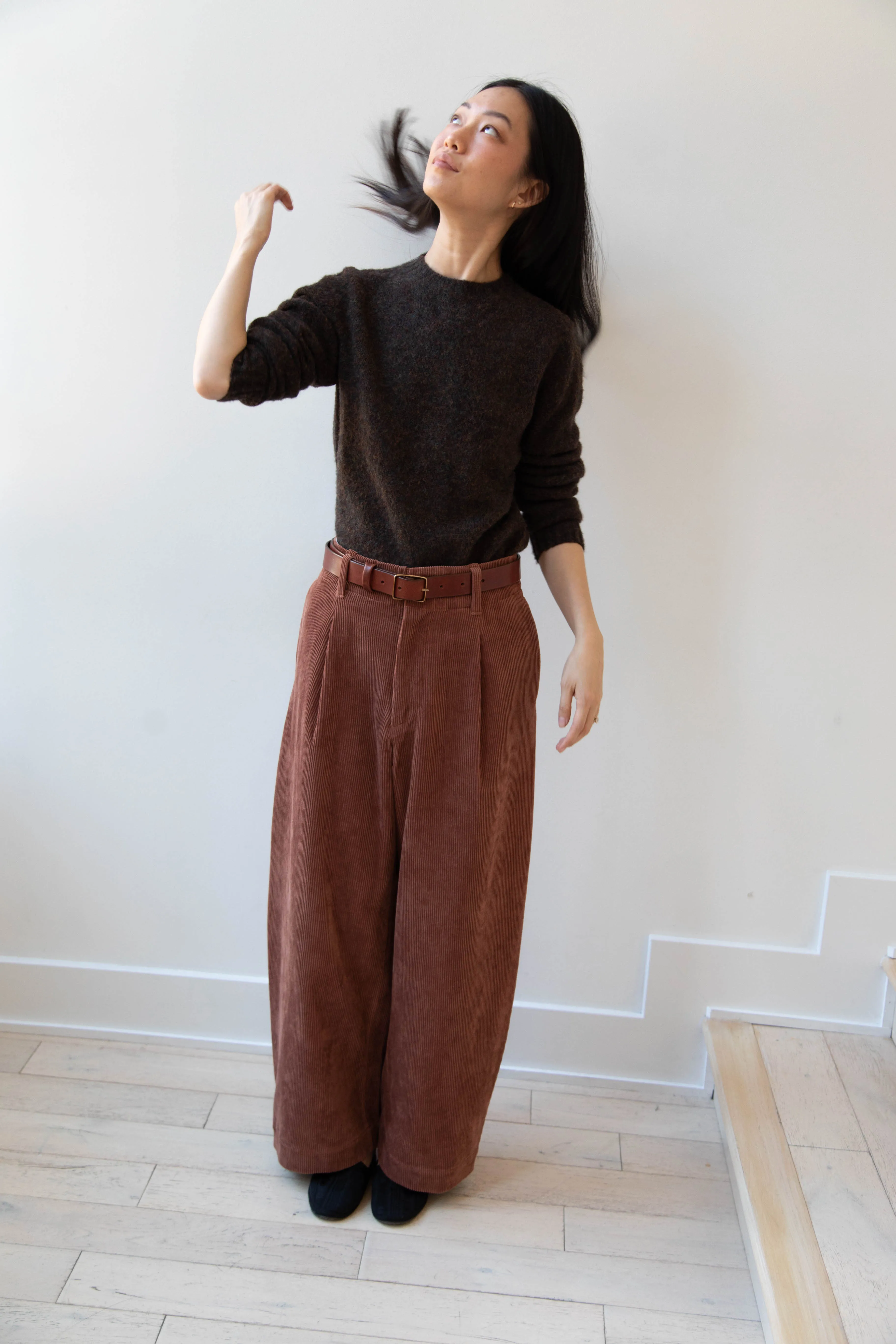Aseedonclöud | HW Wide Corduroy Trousers in Brick