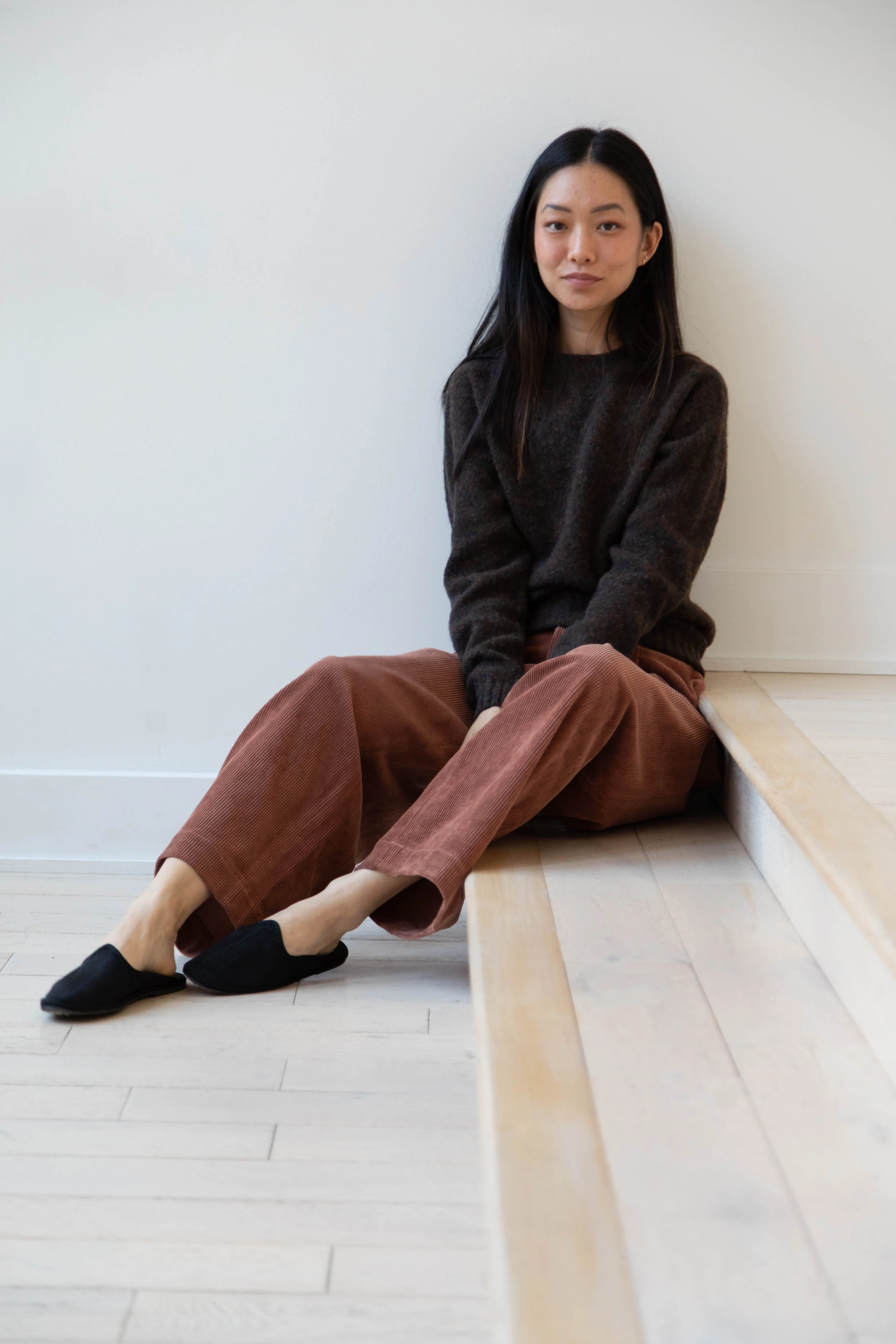 Aseedonclöud | HW Wide Corduroy Trousers in Brick
