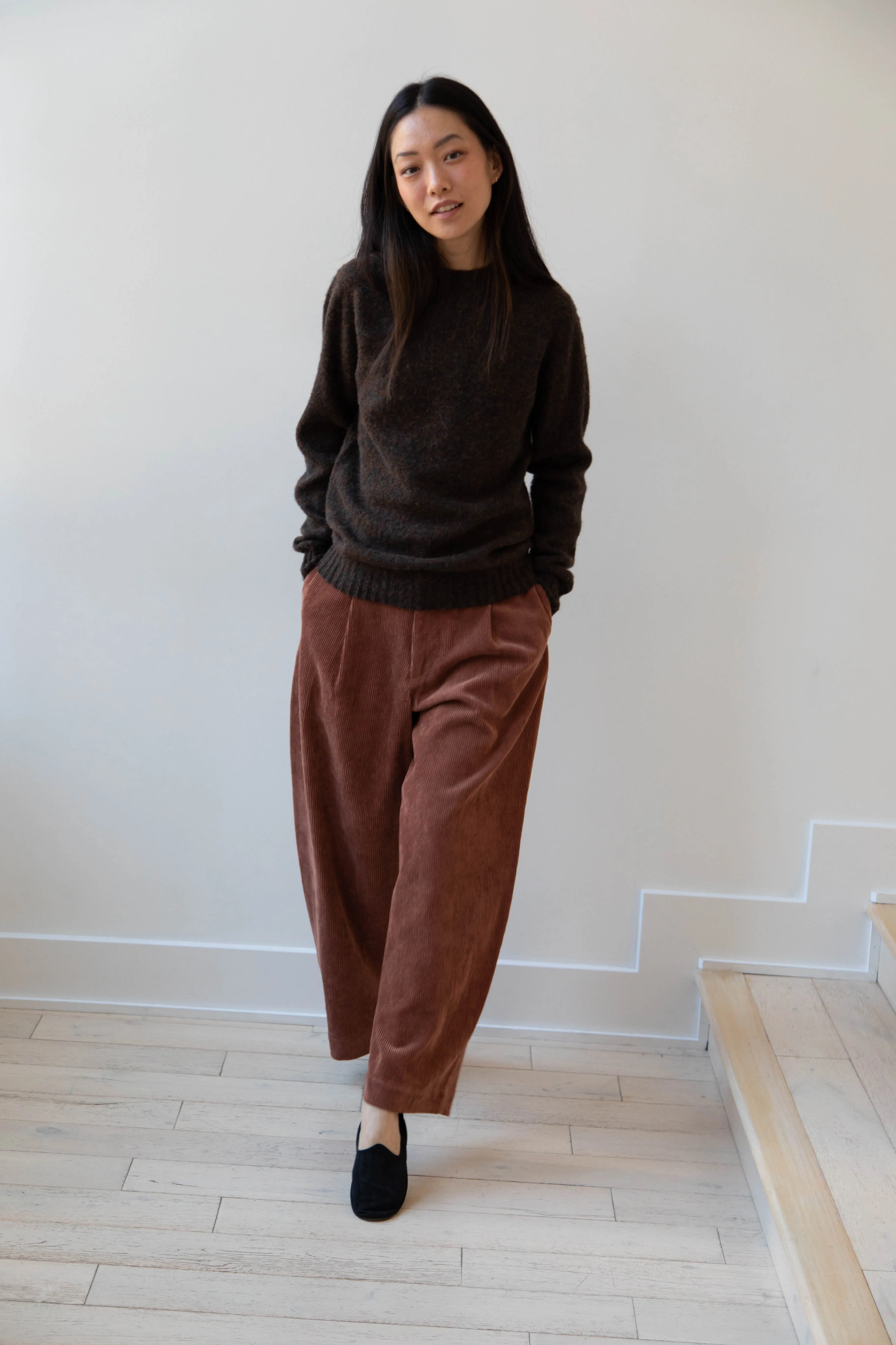 Aseedonclöud | HW Wide Corduroy Trousers in Brick