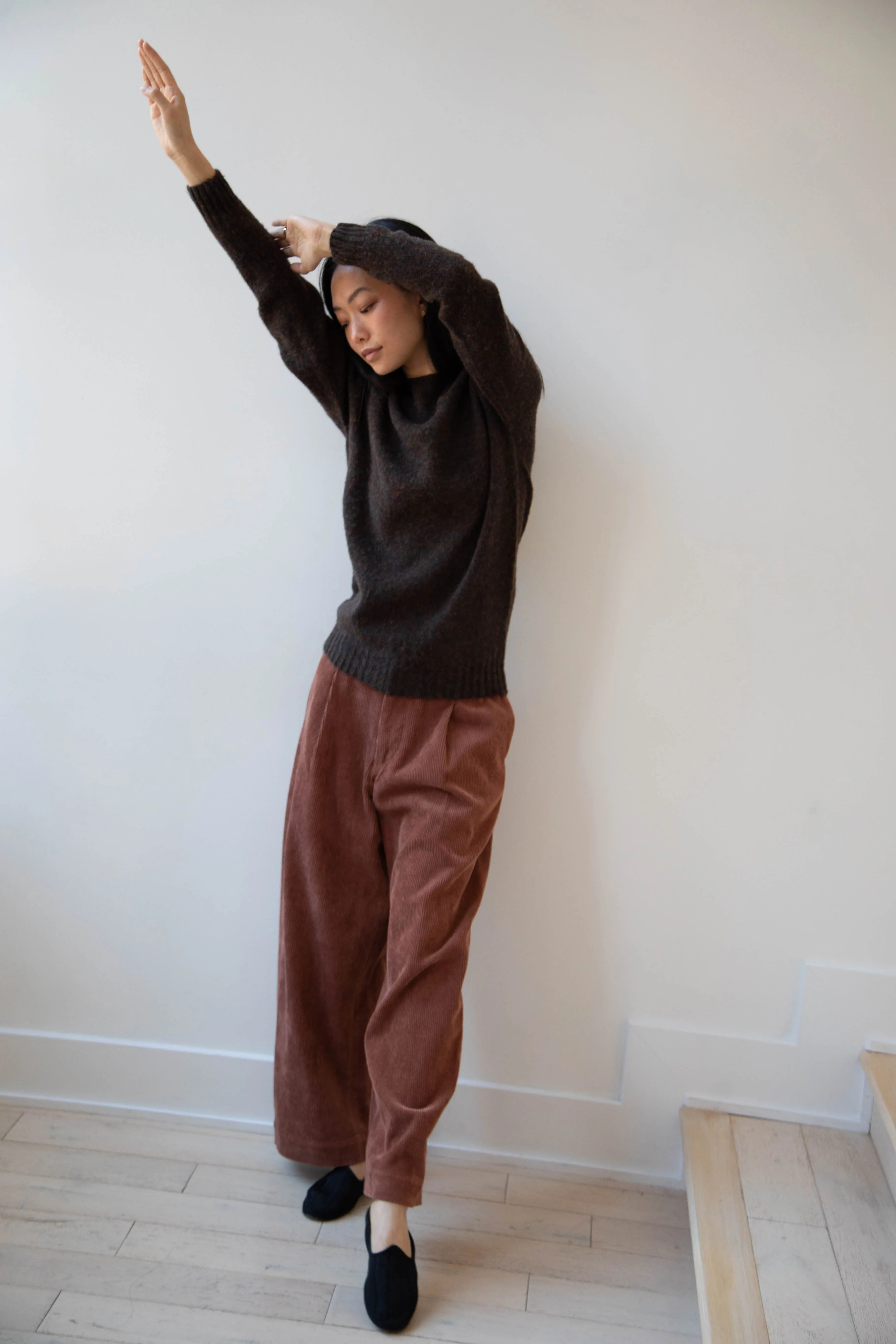 Aseedonclöud | HW Wide Corduroy Trousers in Brick