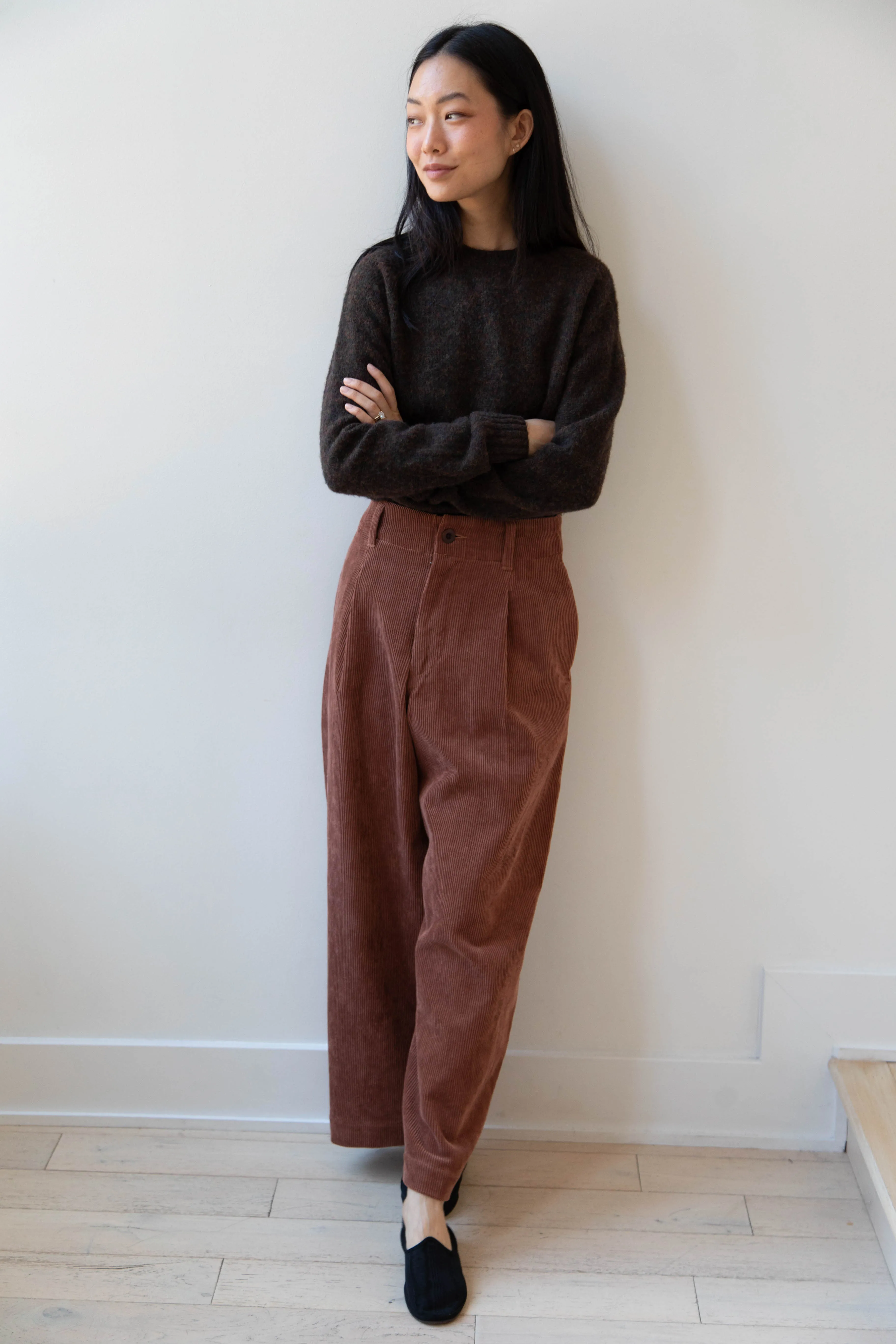 Aseedonclöud | HW Wide Corduroy Trousers in Brick