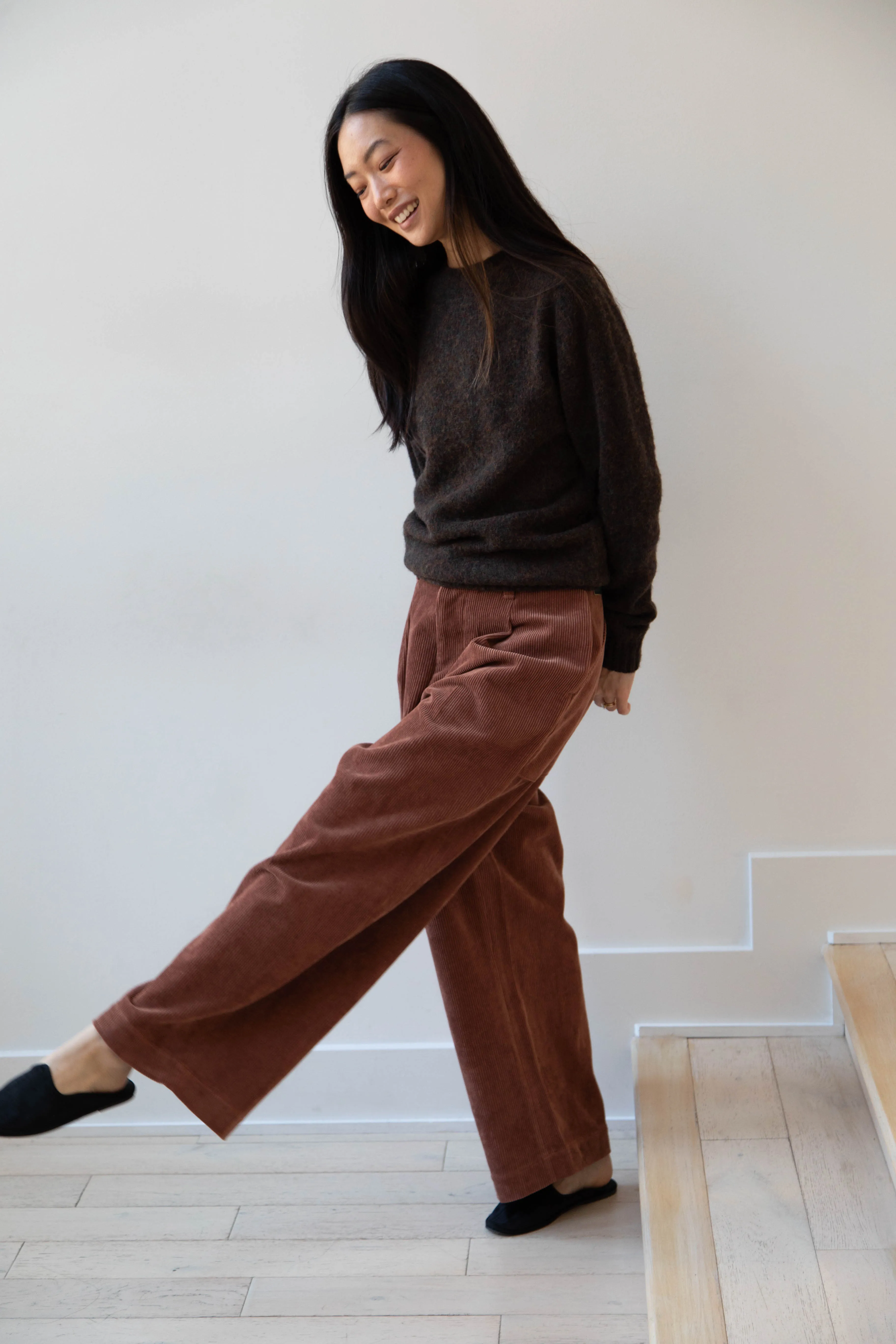 Aseedonclöud | HW Wide Corduroy Trousers in Brick