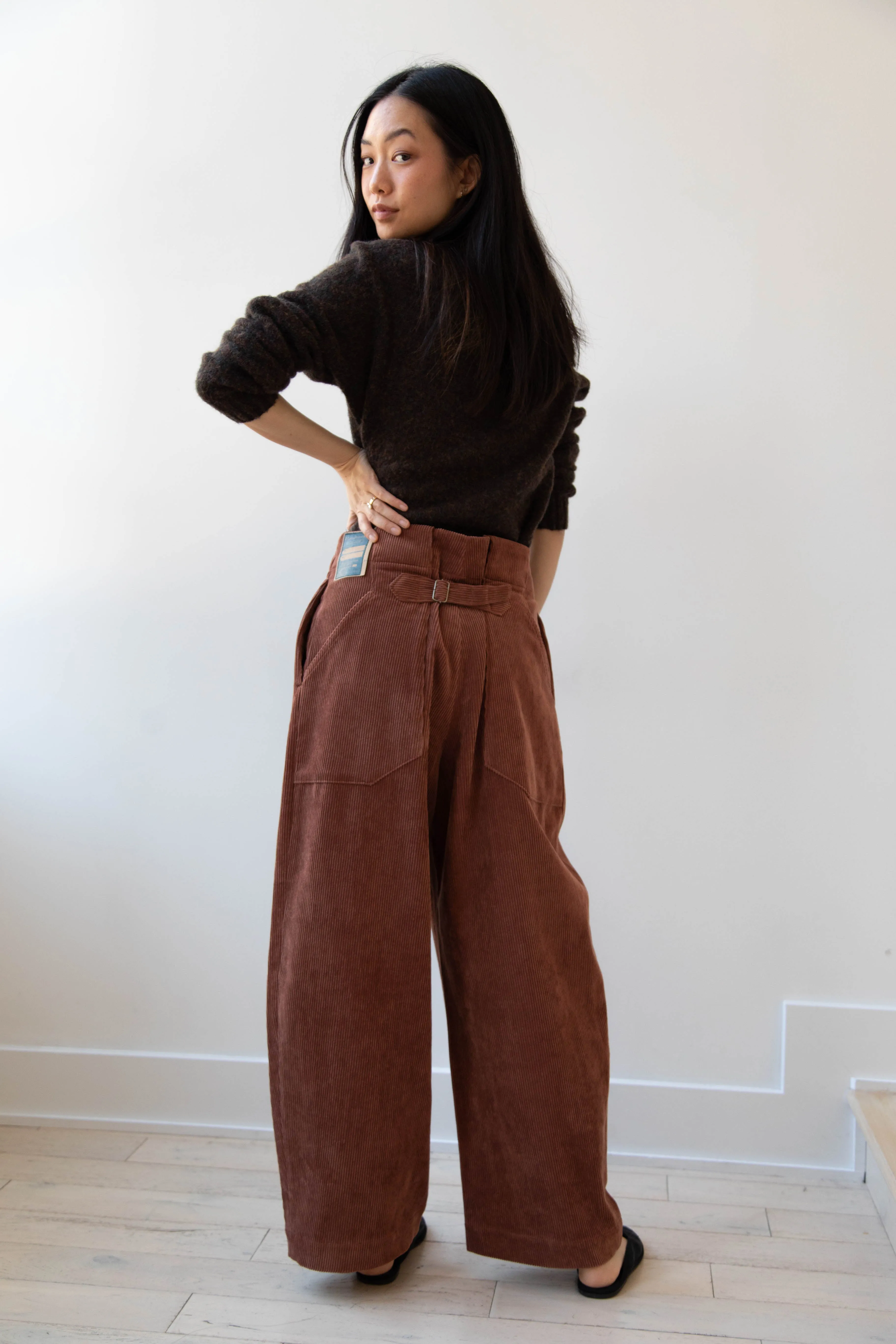 Aseedonclöud | HW Wide Corduroy Trousers in Brick
