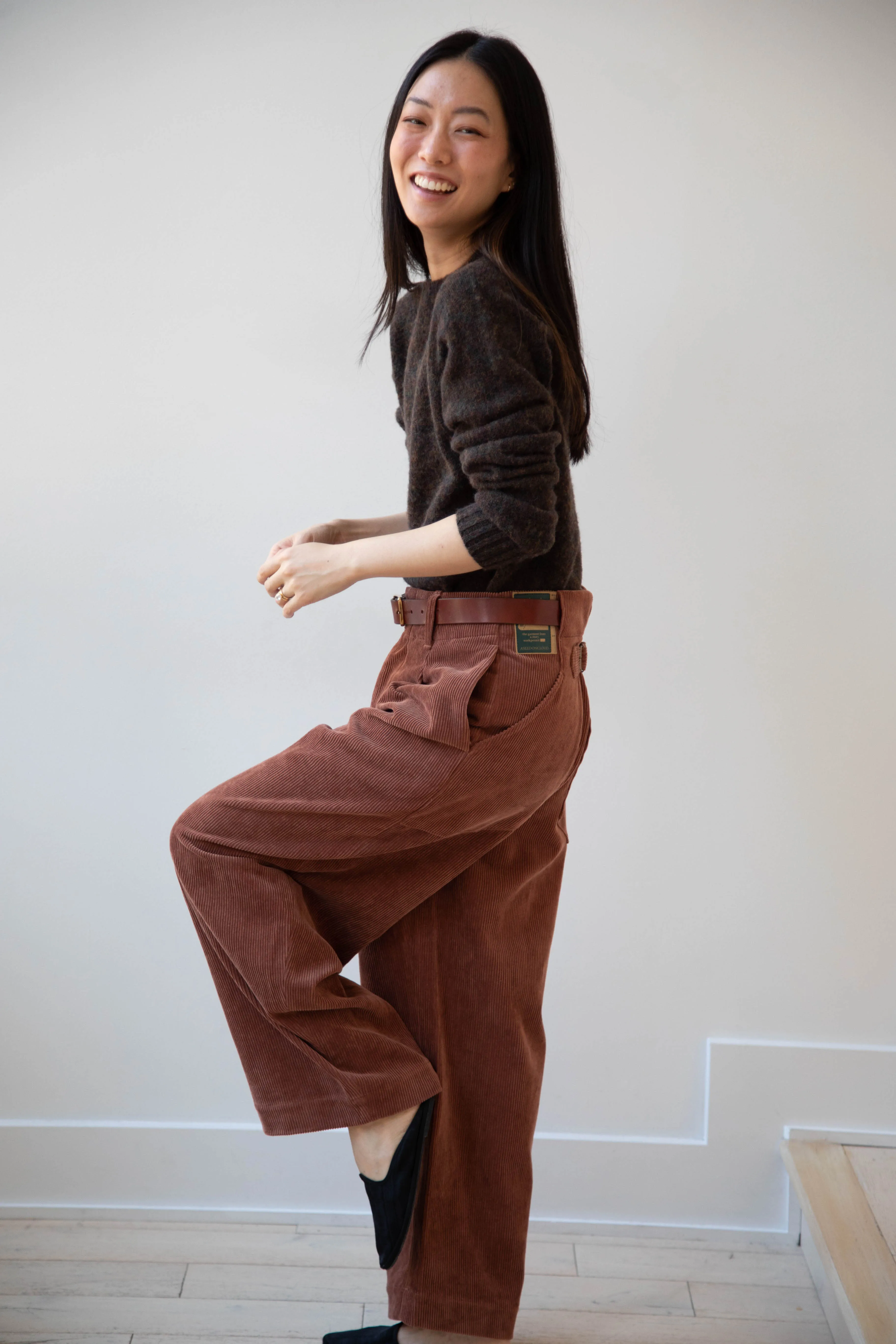 Aseedonclöud | HW Wide Corduroy Trousers in Brick