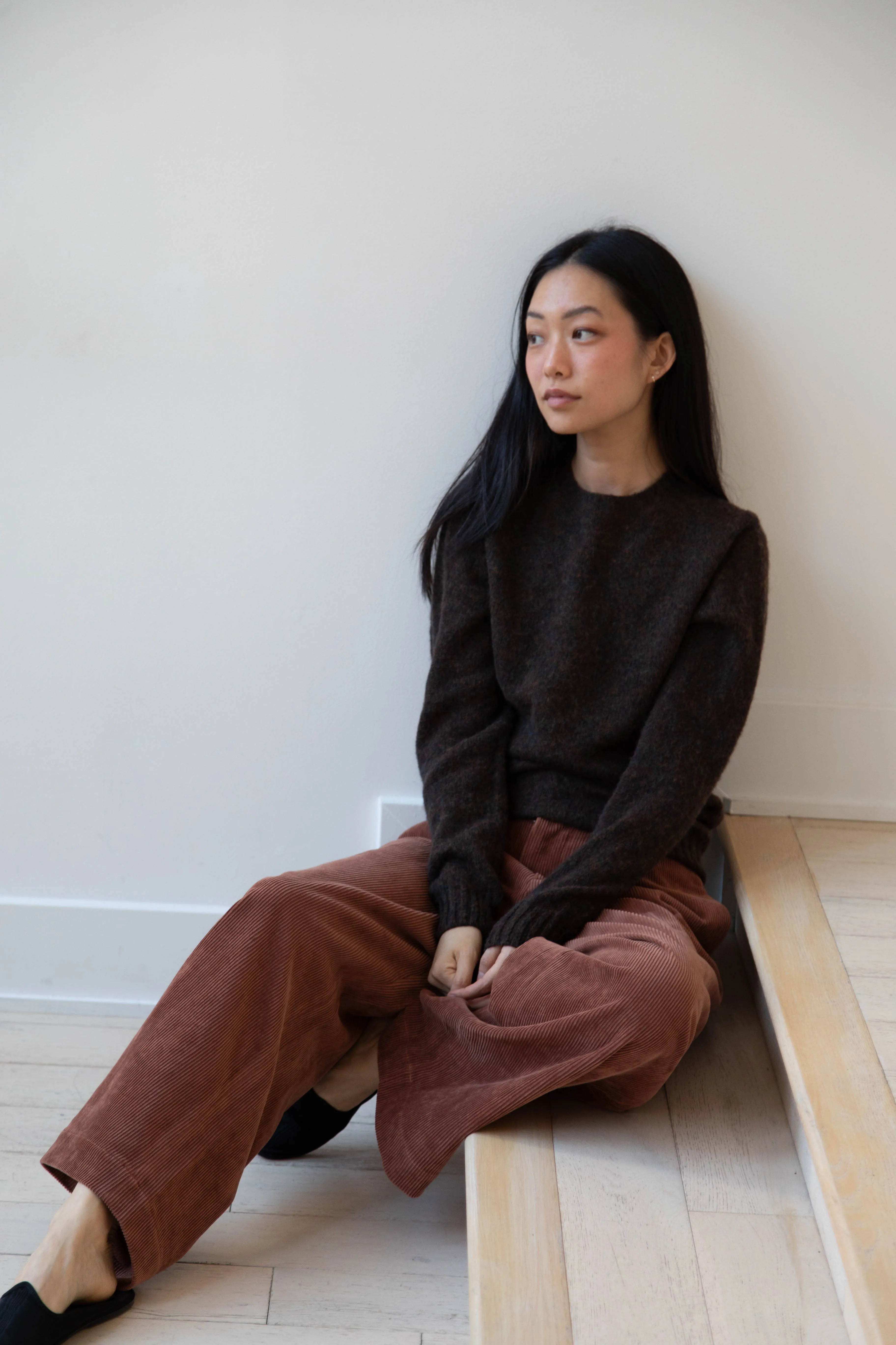 Aseedonclöud | HW Wide Corduroy Trousers in Brick