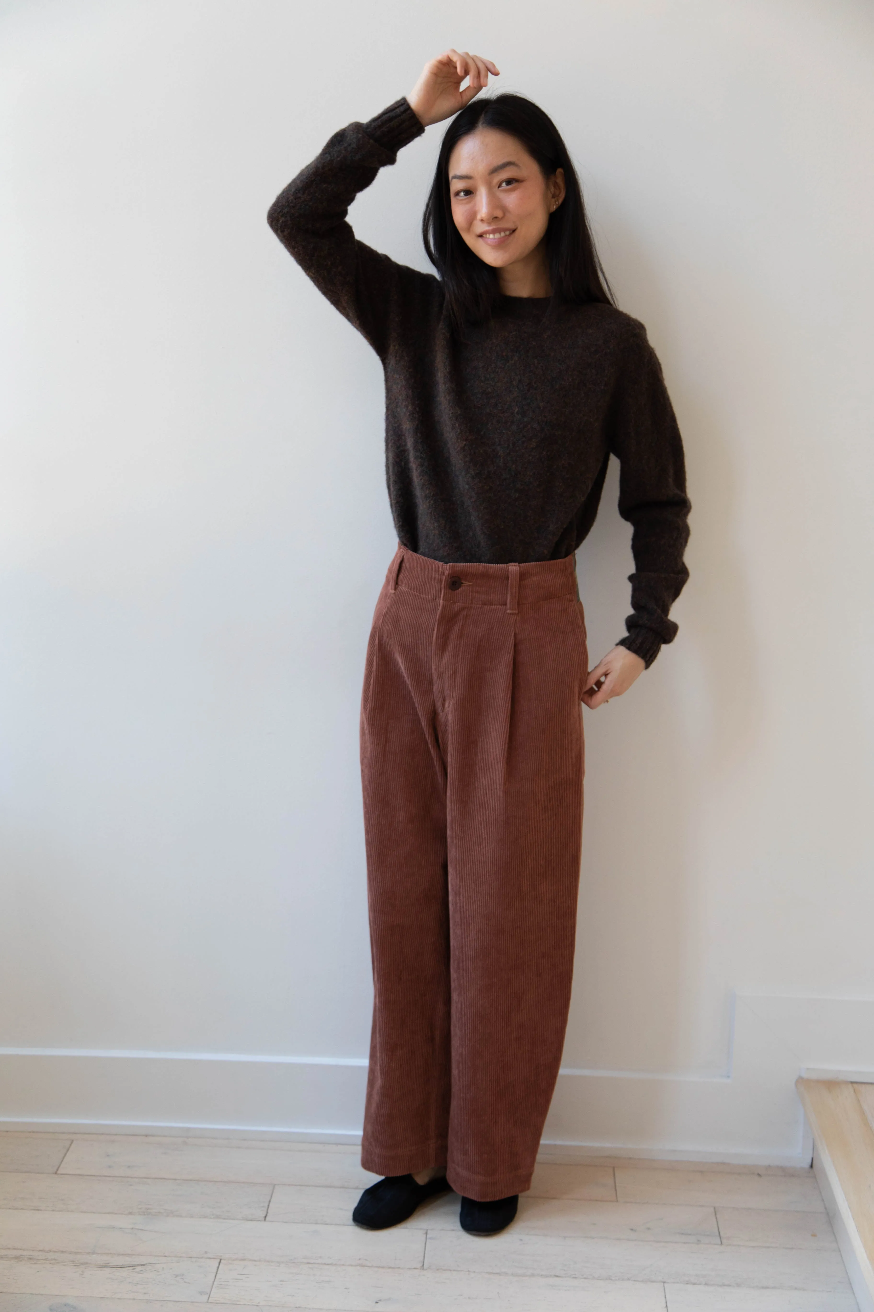 Aseedonclöud | HW Wide Corduroy Trousers in Brick
