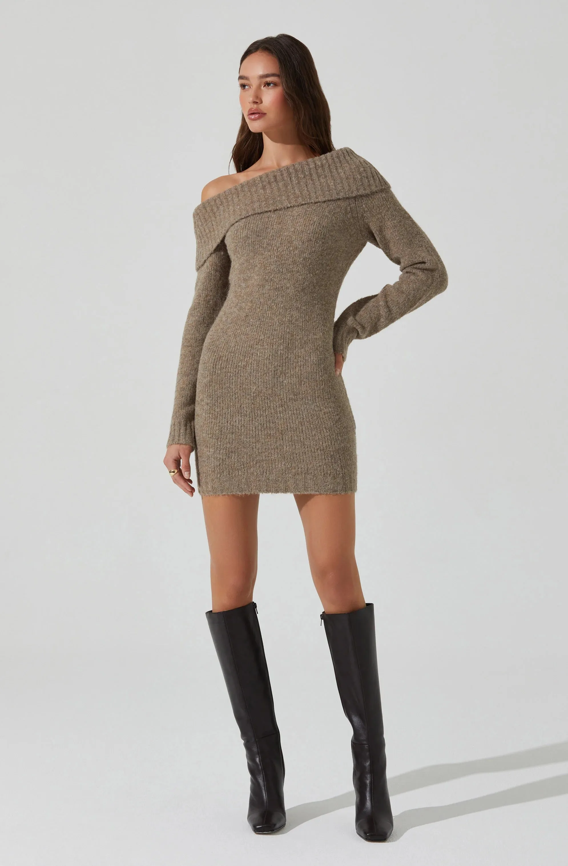 AST Leya Sweater Dress in Taupe
