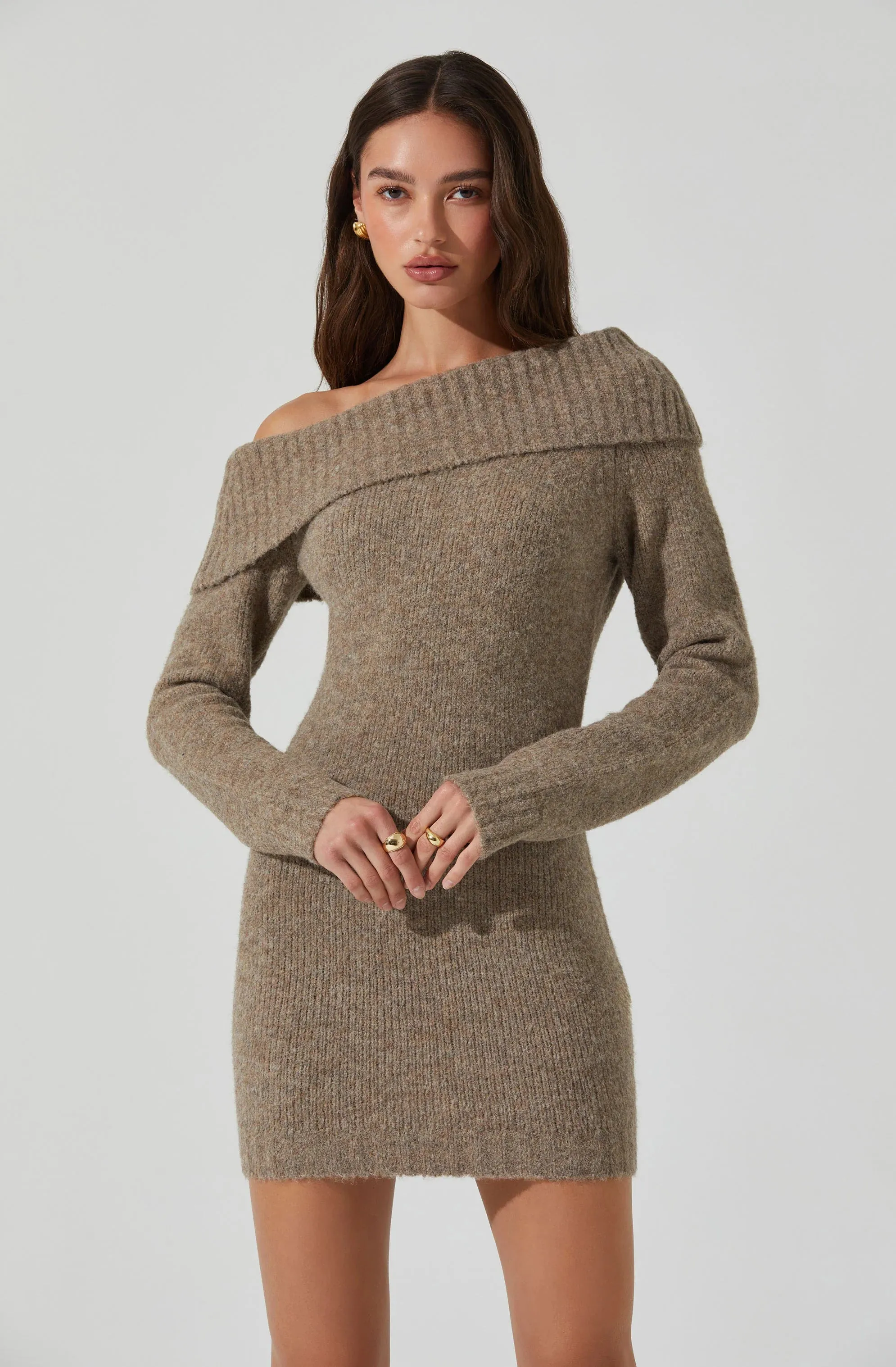 AST Leya Sweater Dress in Taupe