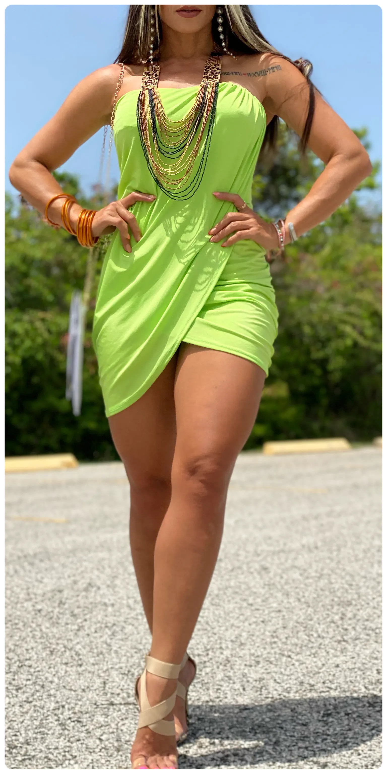 Asymmetric Tube Mini Dress