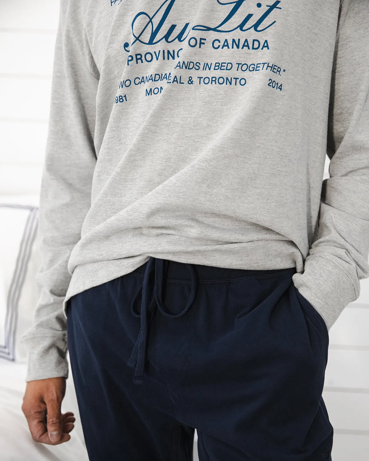 Au Lit x Province of Canada Vintage Logo Tee Grey