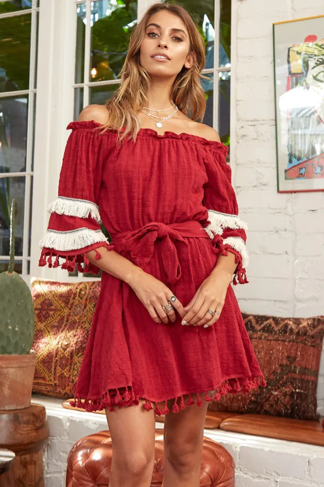Awake My Soul Dress Burgundy