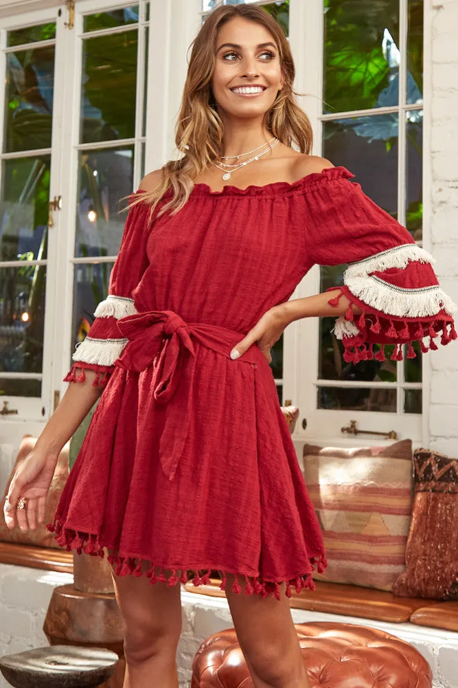 Awake My Soul Dress Burgundy